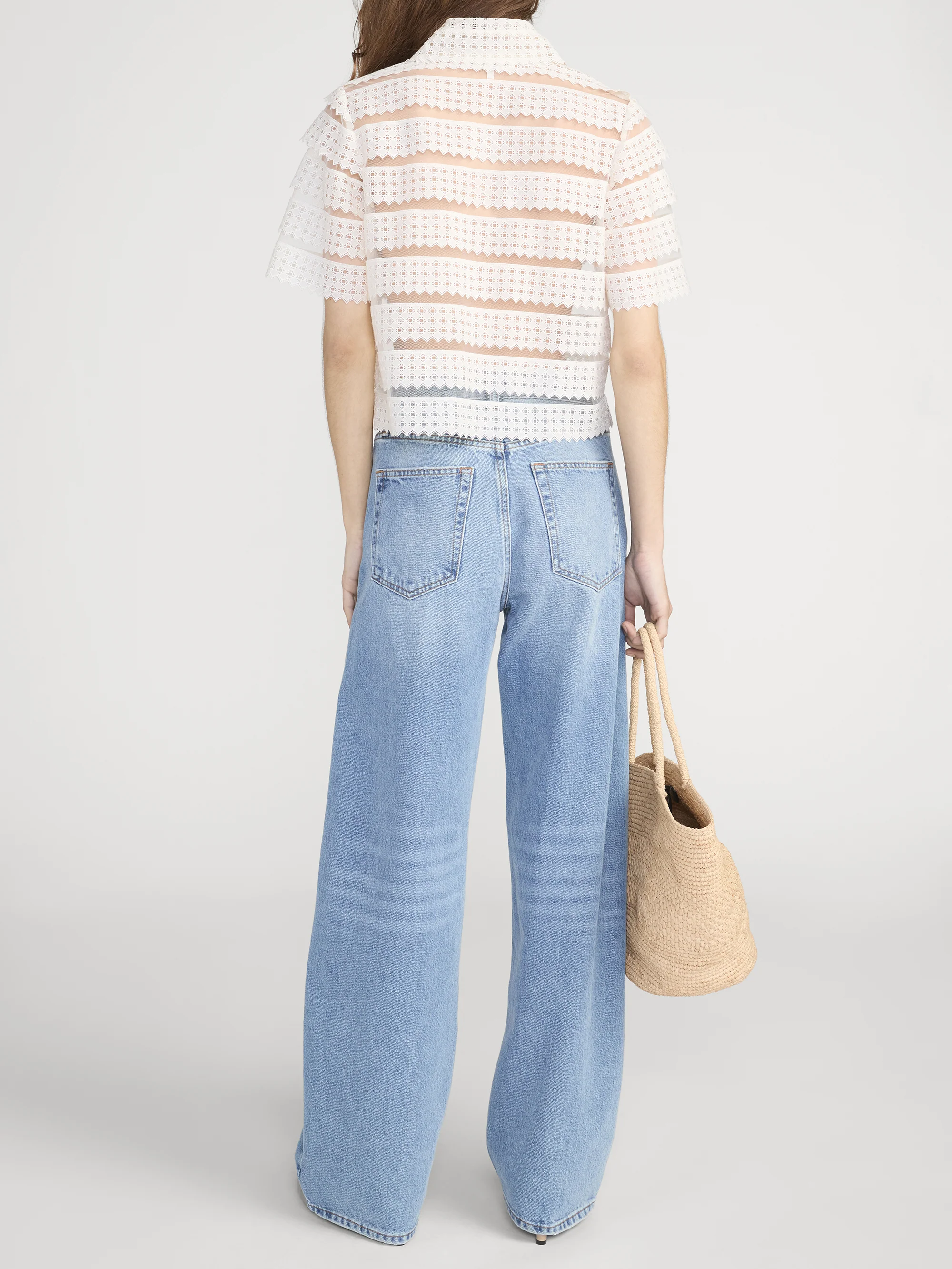 The Lattice Crochet Blouse -- Cream - Image 6