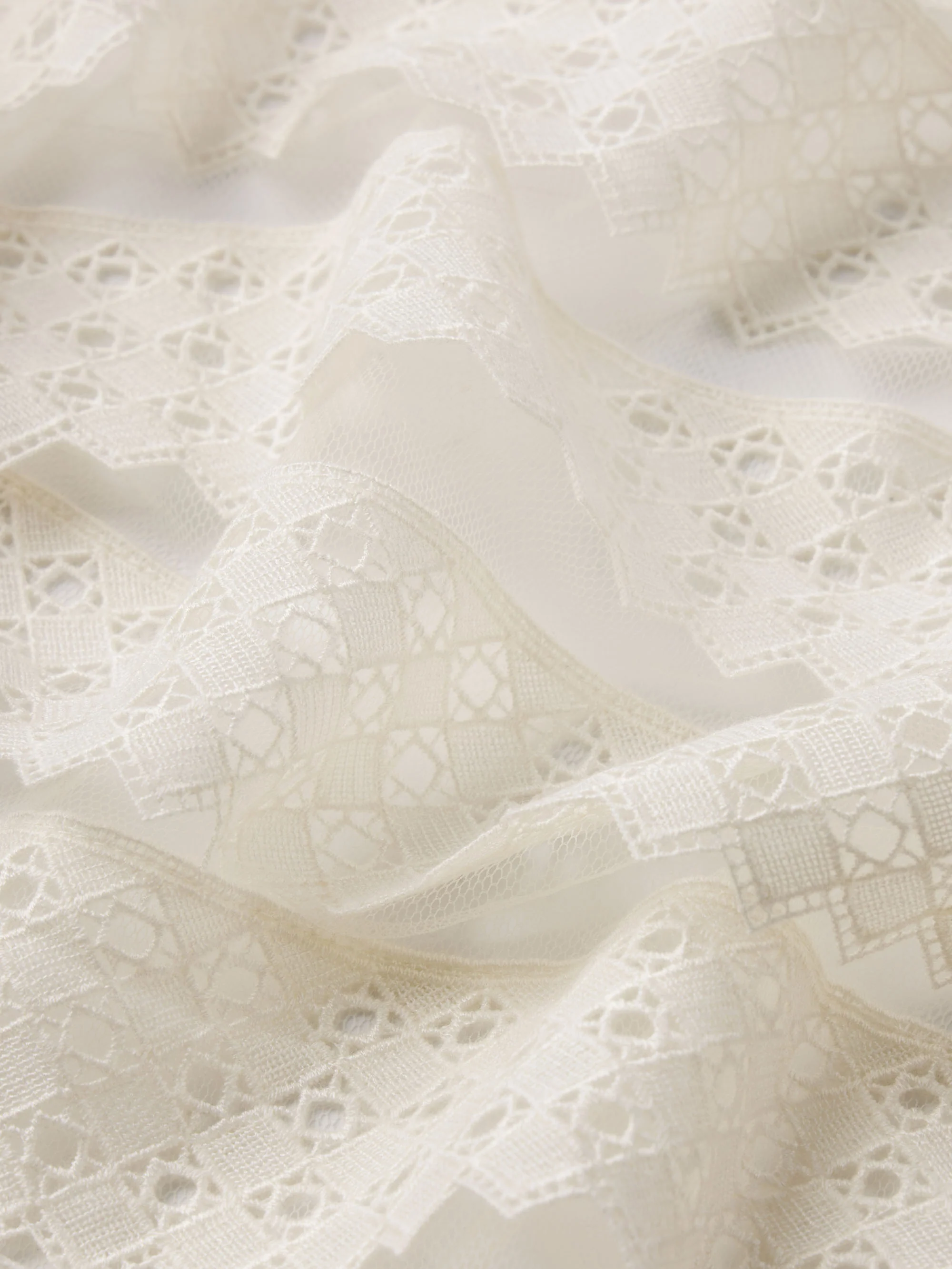 The Lattice Crochet Blouse -- Cream - Image 7