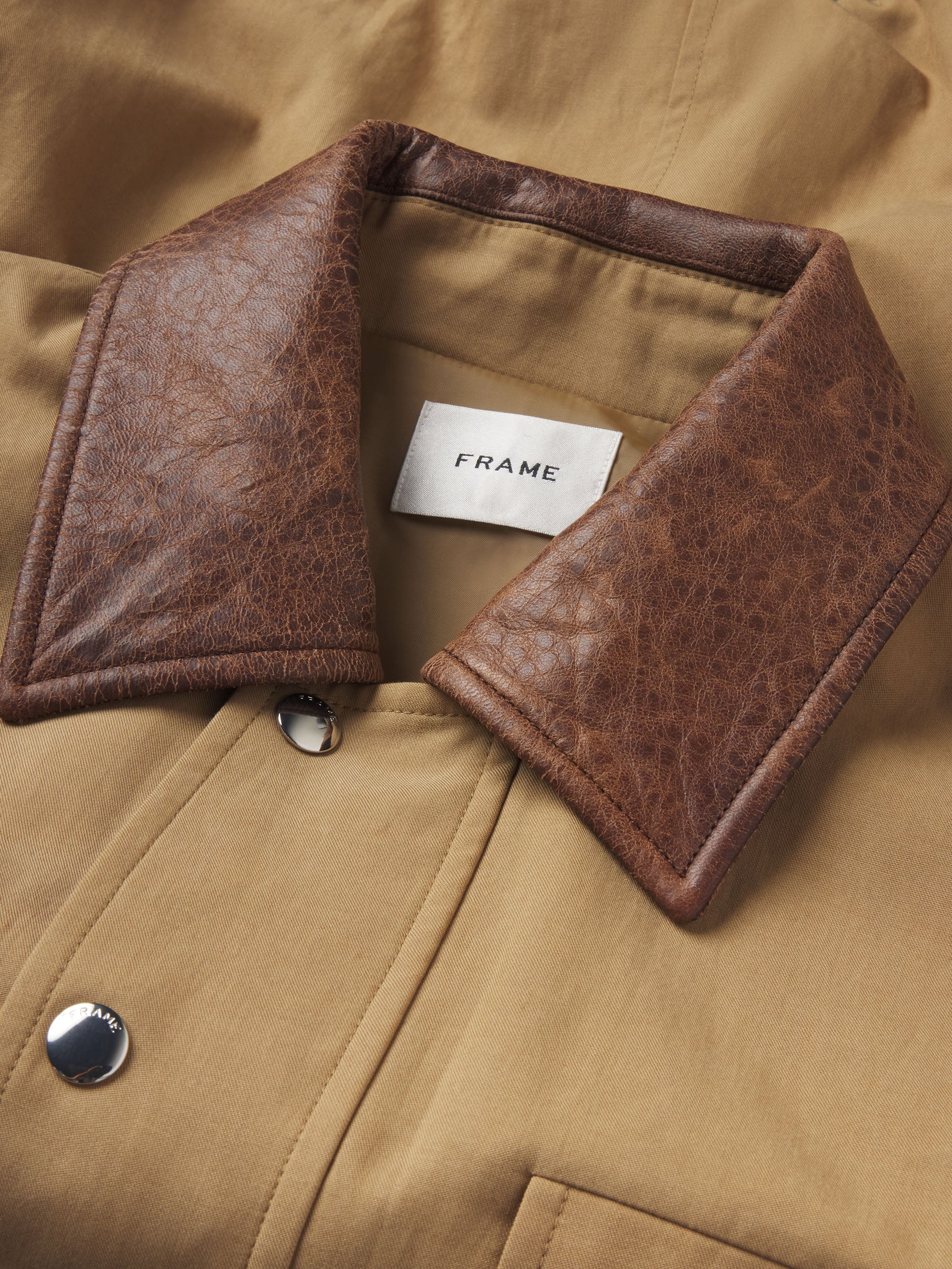 The Leather Collar Bubble Jacket -- Camel - Image 7