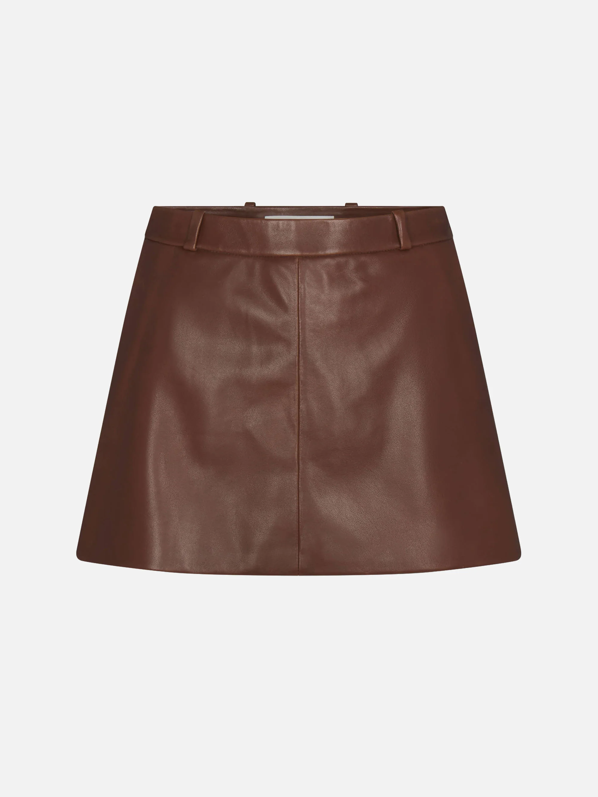 The Leather Mini Skirt -- Dark Brown