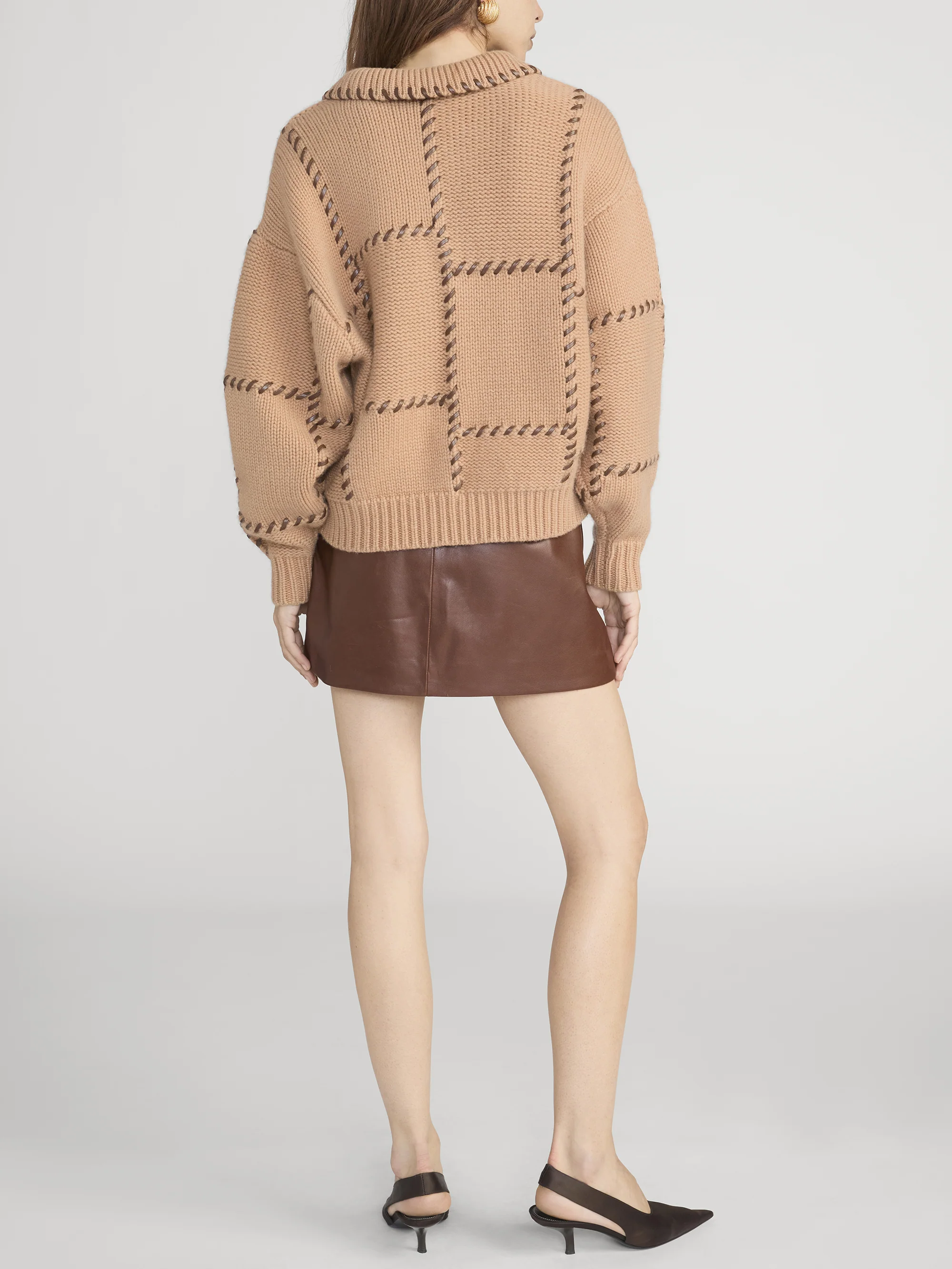 The Leather Mini Skirt -- Dark Brown - Image 5