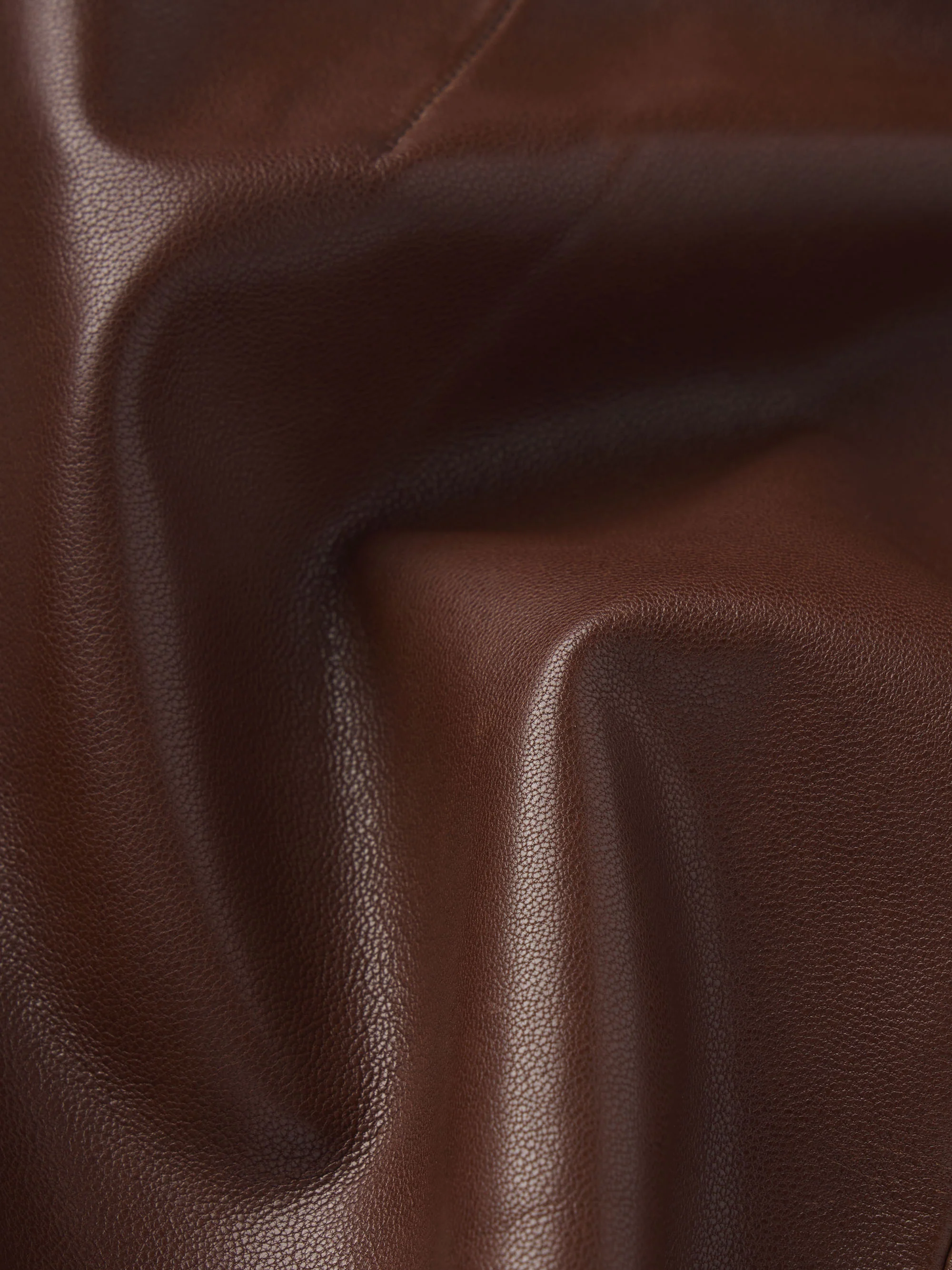 The Leather Mini Skirt -- Dark Brown - Image 6
