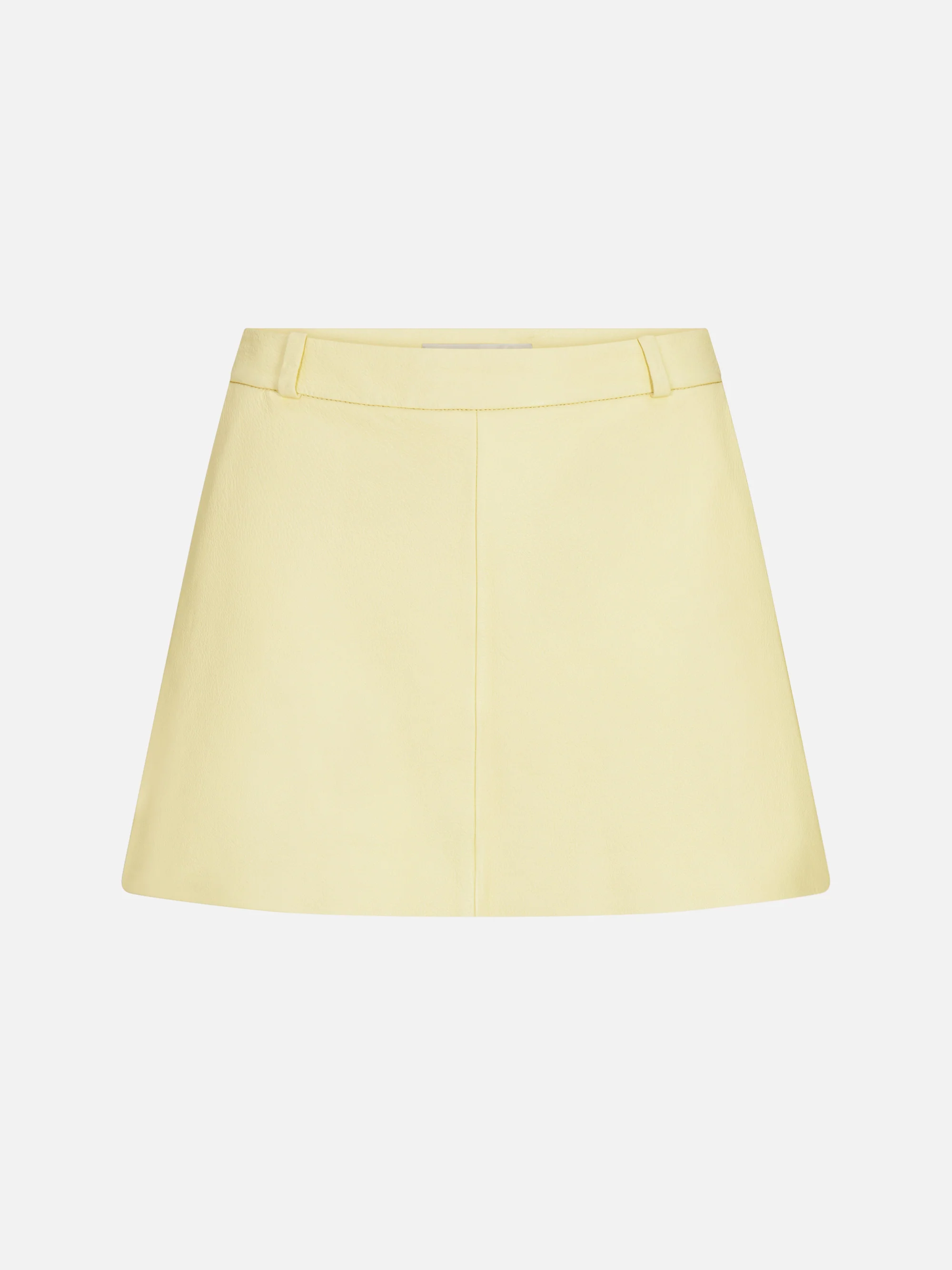 The Leather Mini Skirt -- Lemon