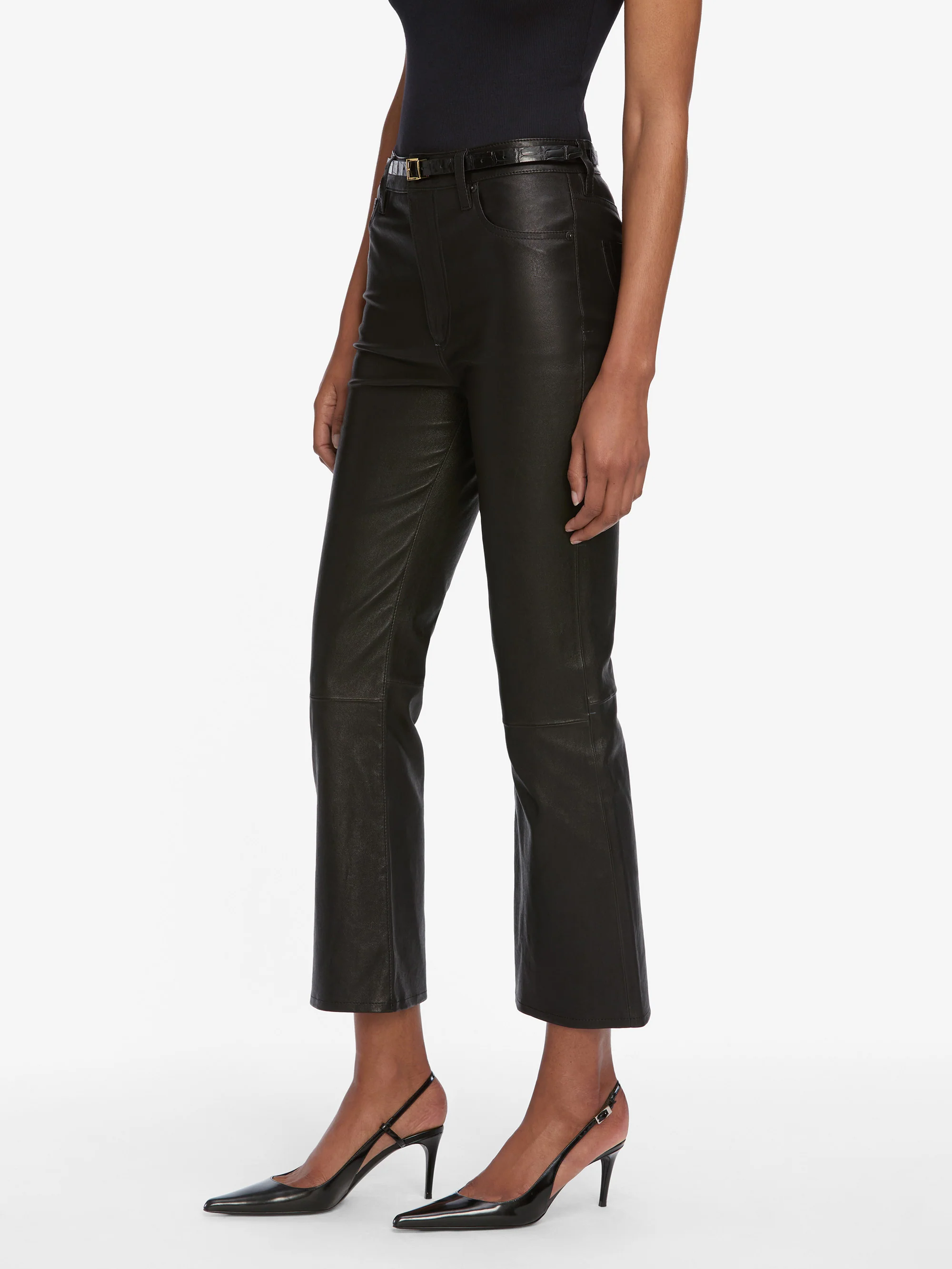 The Leather Reboot Crop -- Black - Image 4