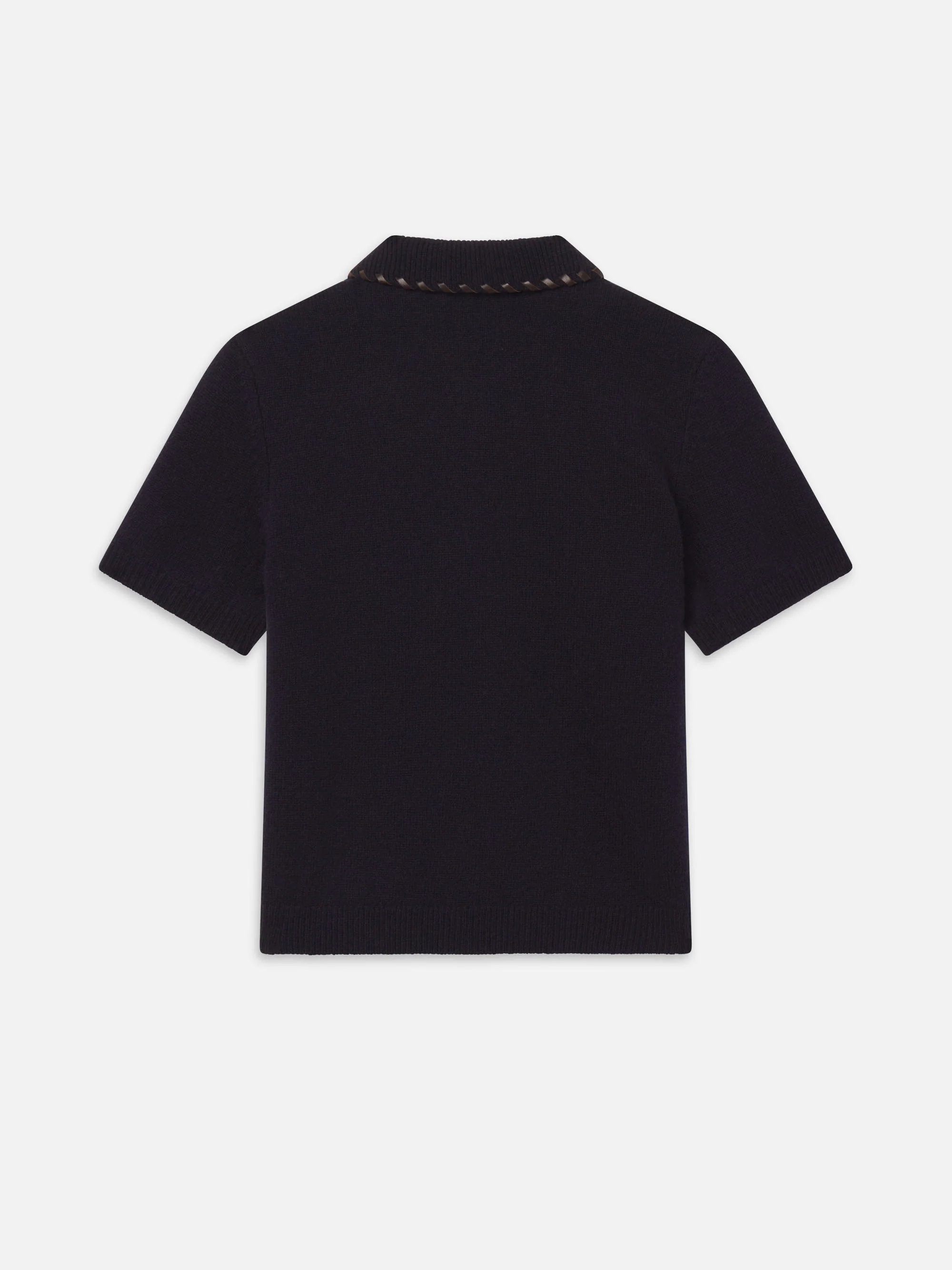 The Leather Stitch Polo -- Navy - Image 3