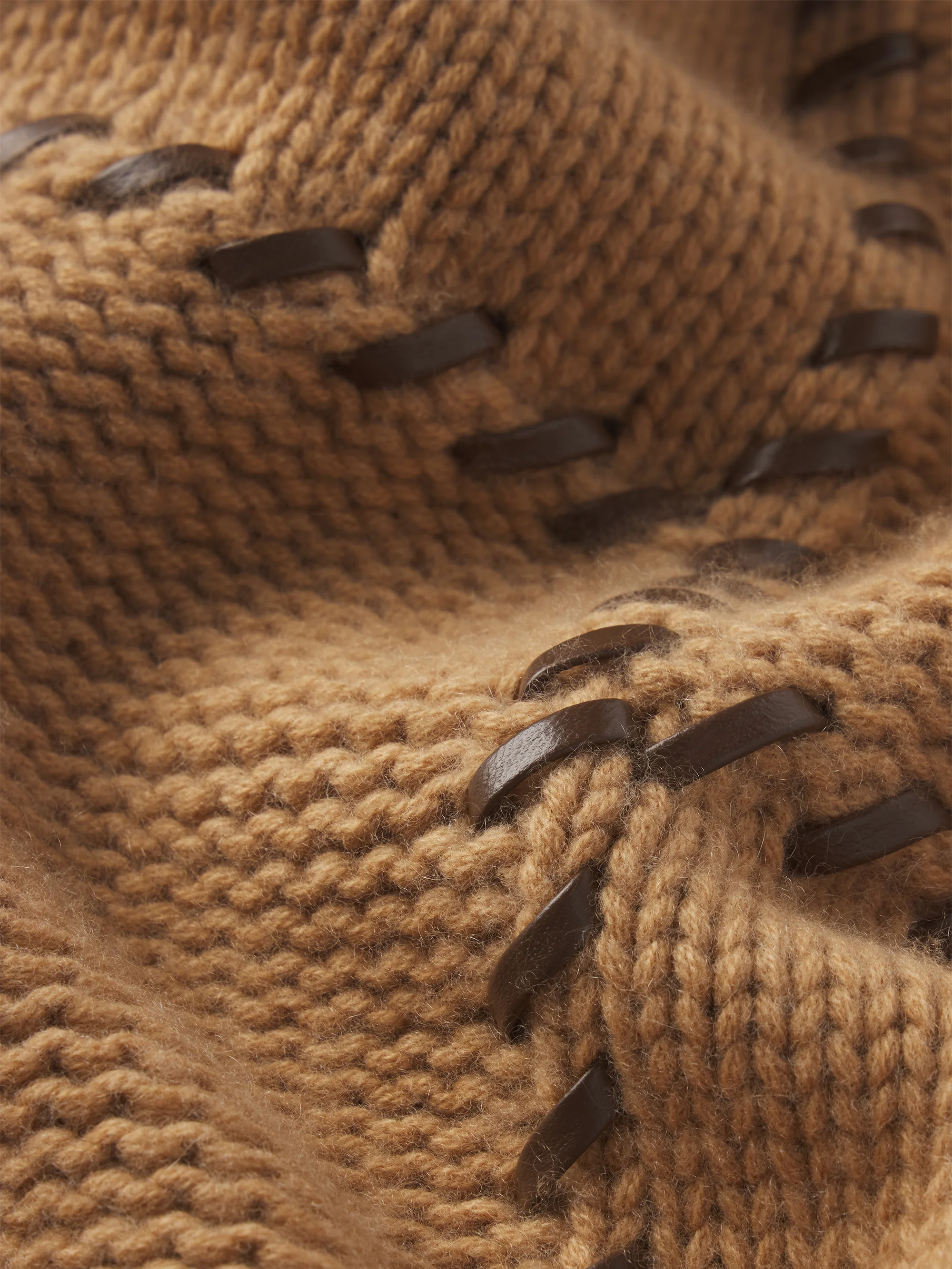 The Leather Stitch Sweater -- Camel - Image 7