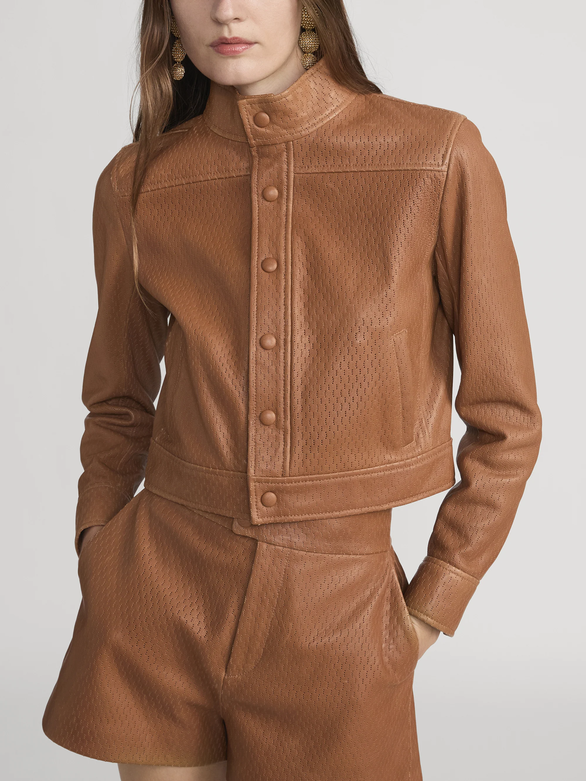 The Leather Trucker Jacket -- Ochre - Image 3