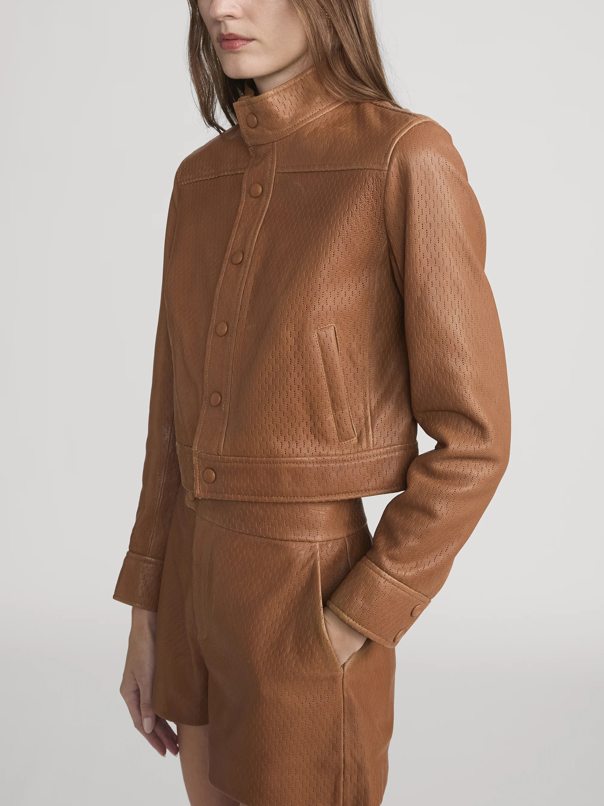 The Leather Trucker Jacket -- Ochre - Image 5