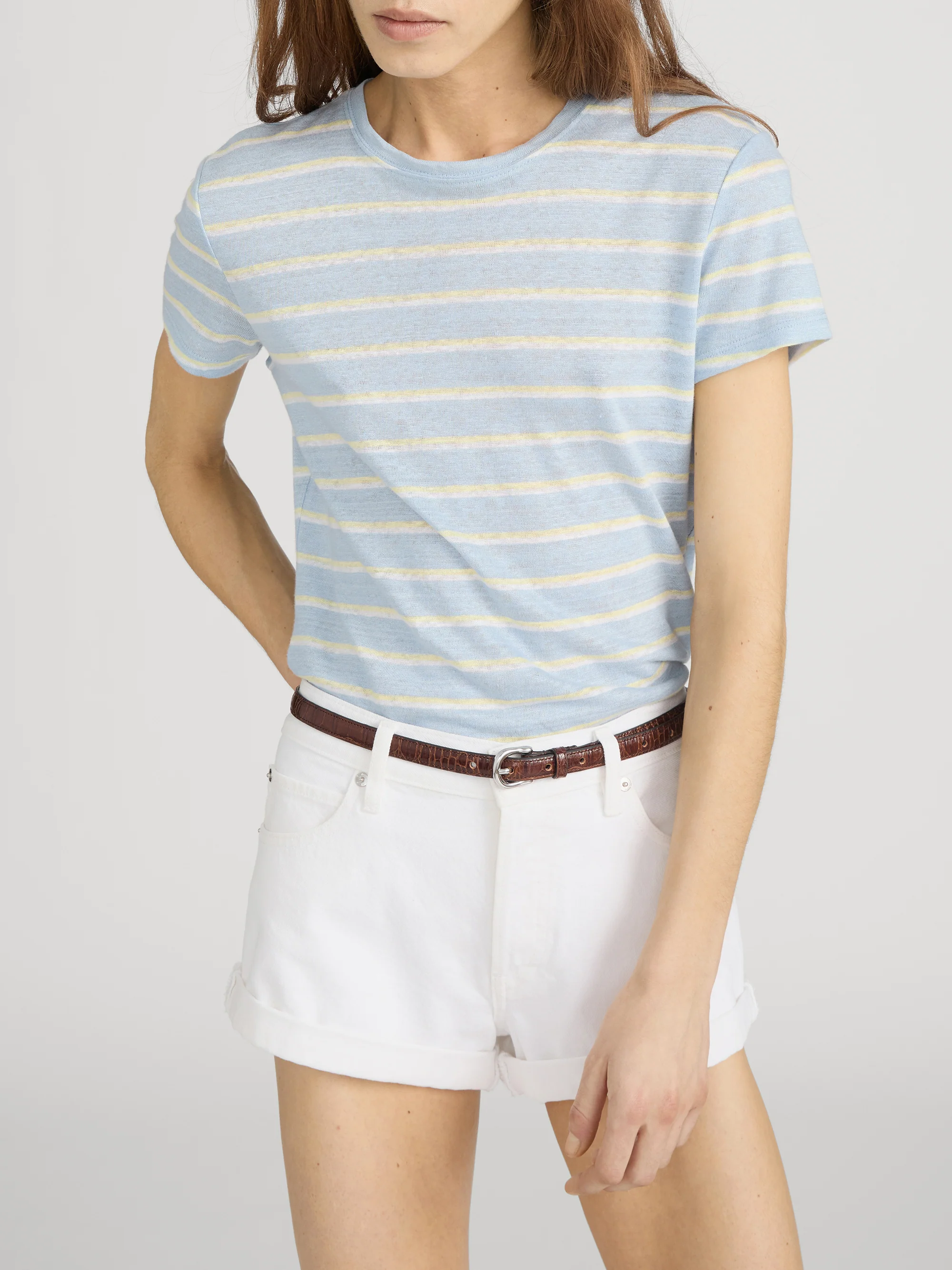 The Linen Baby Tee -- Chambray Blue Multi - Image 3