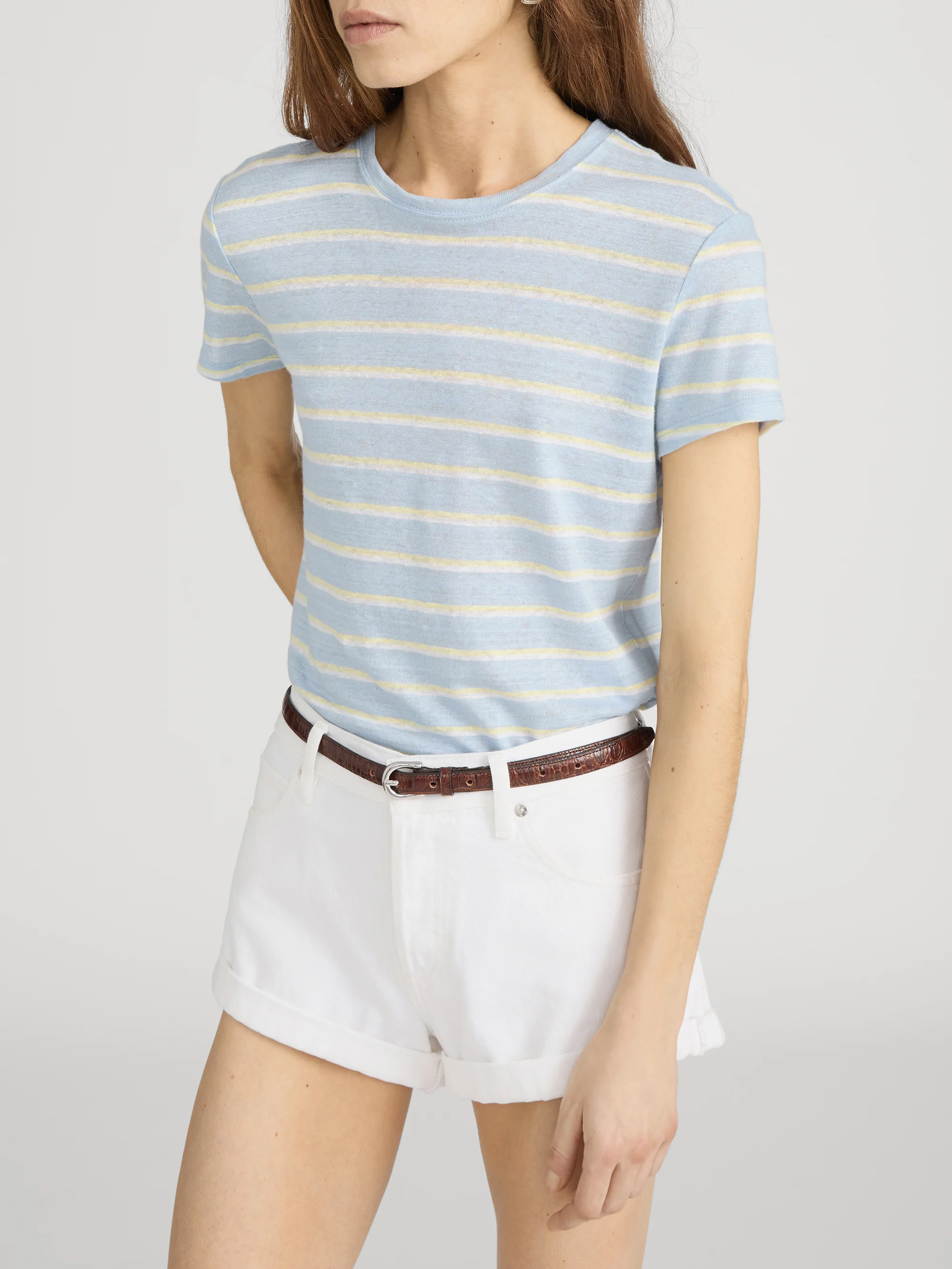The Linen Baby Tee -- Chambray Blue Multi - Image 4