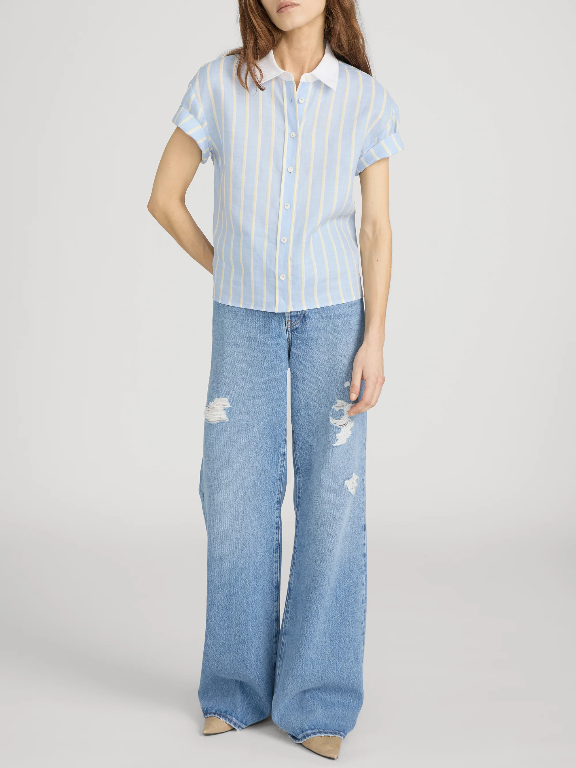 The Linen Boardwalk Shirt -- Chambray Blue Multi - Image 2