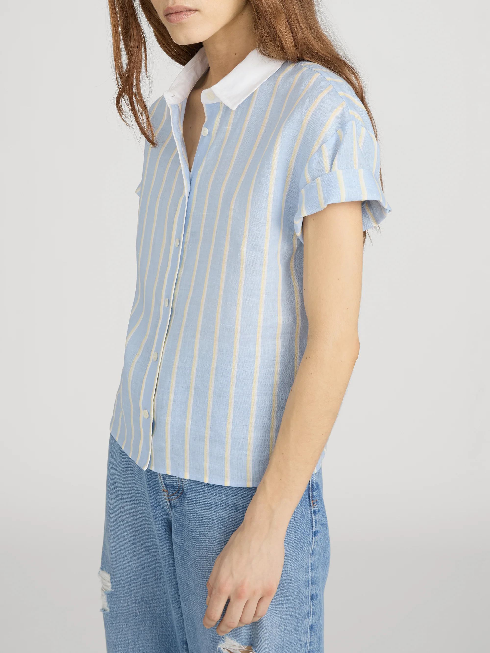 The Linen Boardwalk Shirt -- Chambray Blue Multi - Image 4