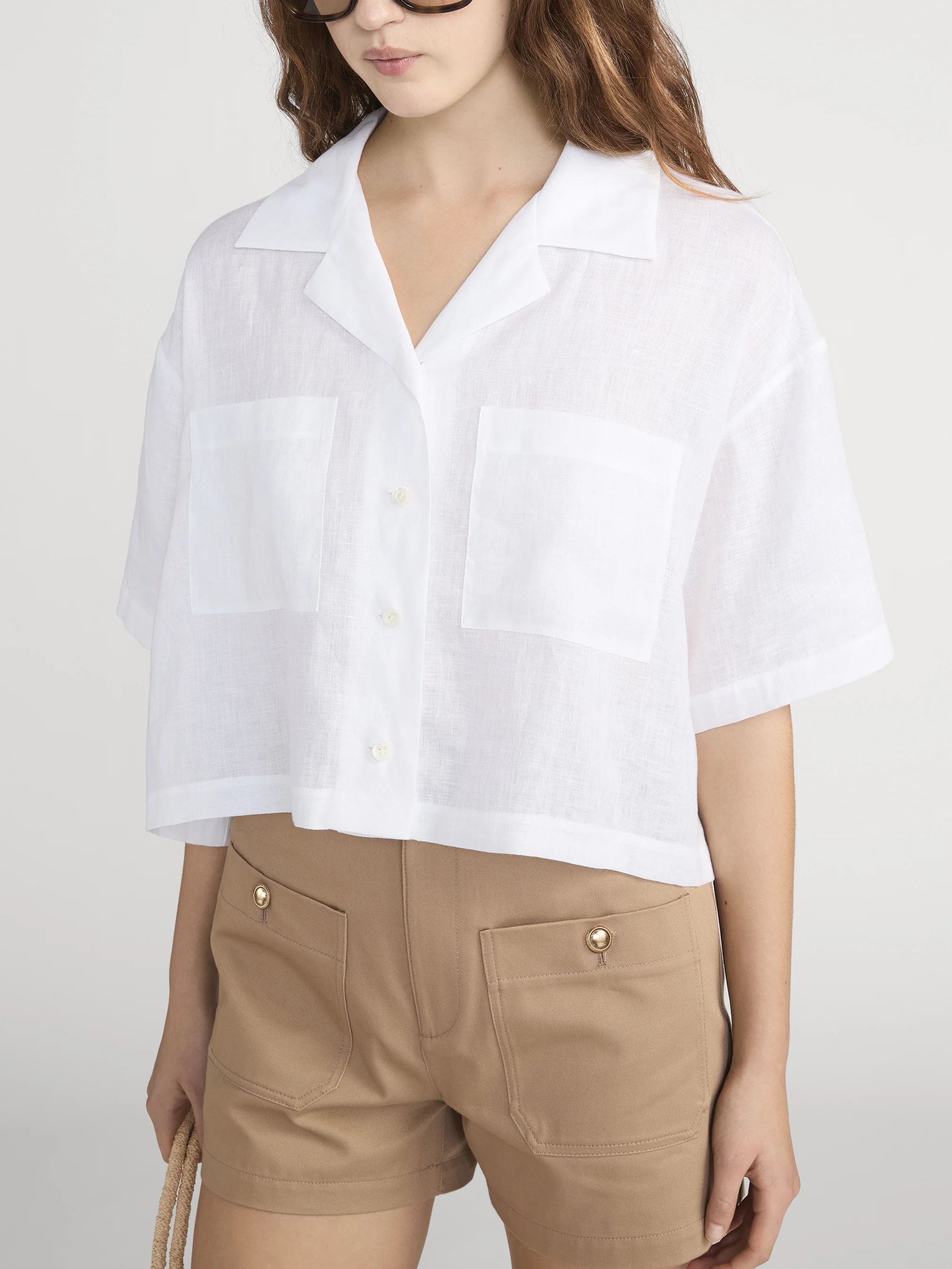 The Linen Pocket Shirt -- White - Image 4
