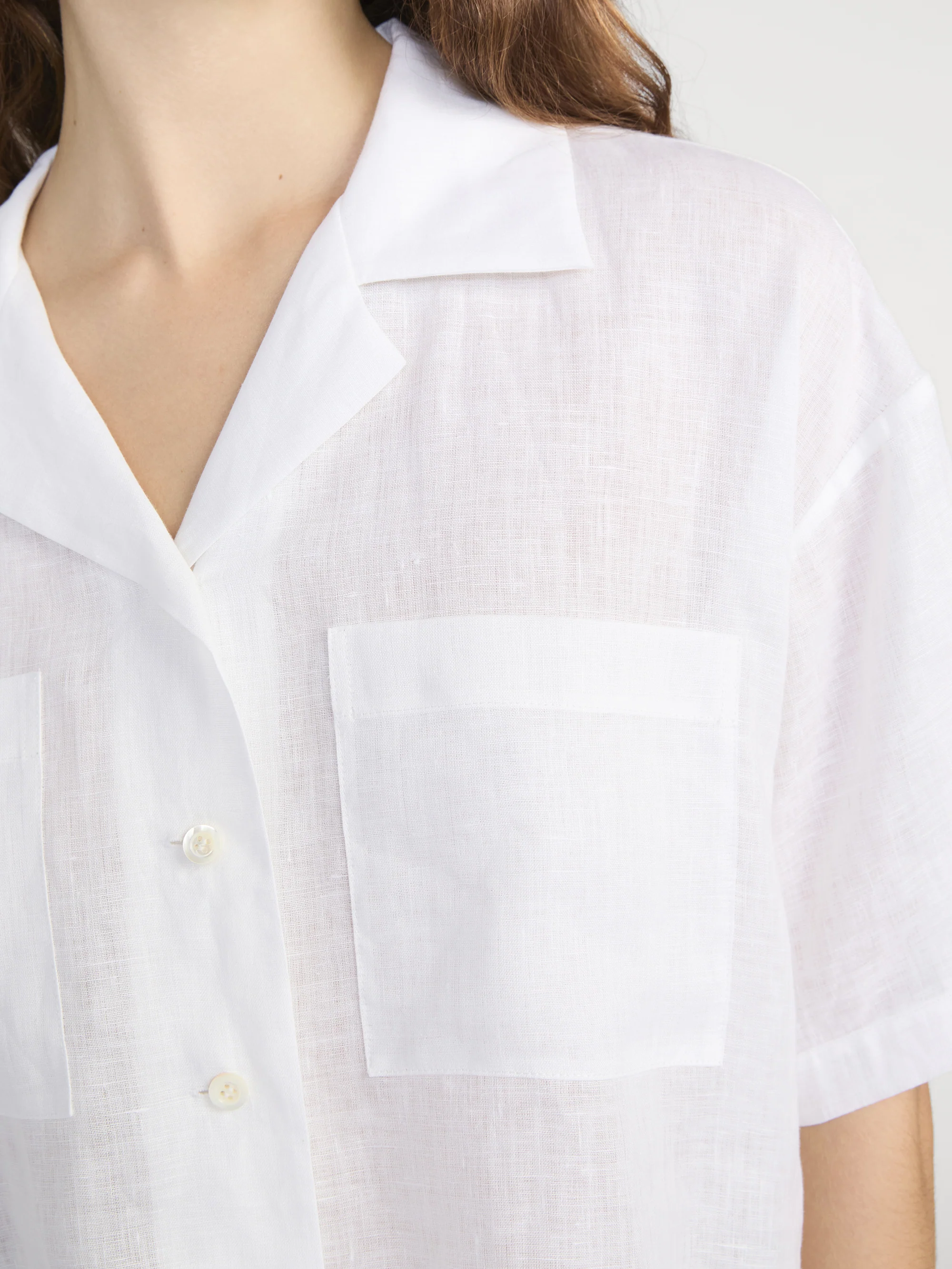 The Linen Pocket Shirt -- White - Image 5