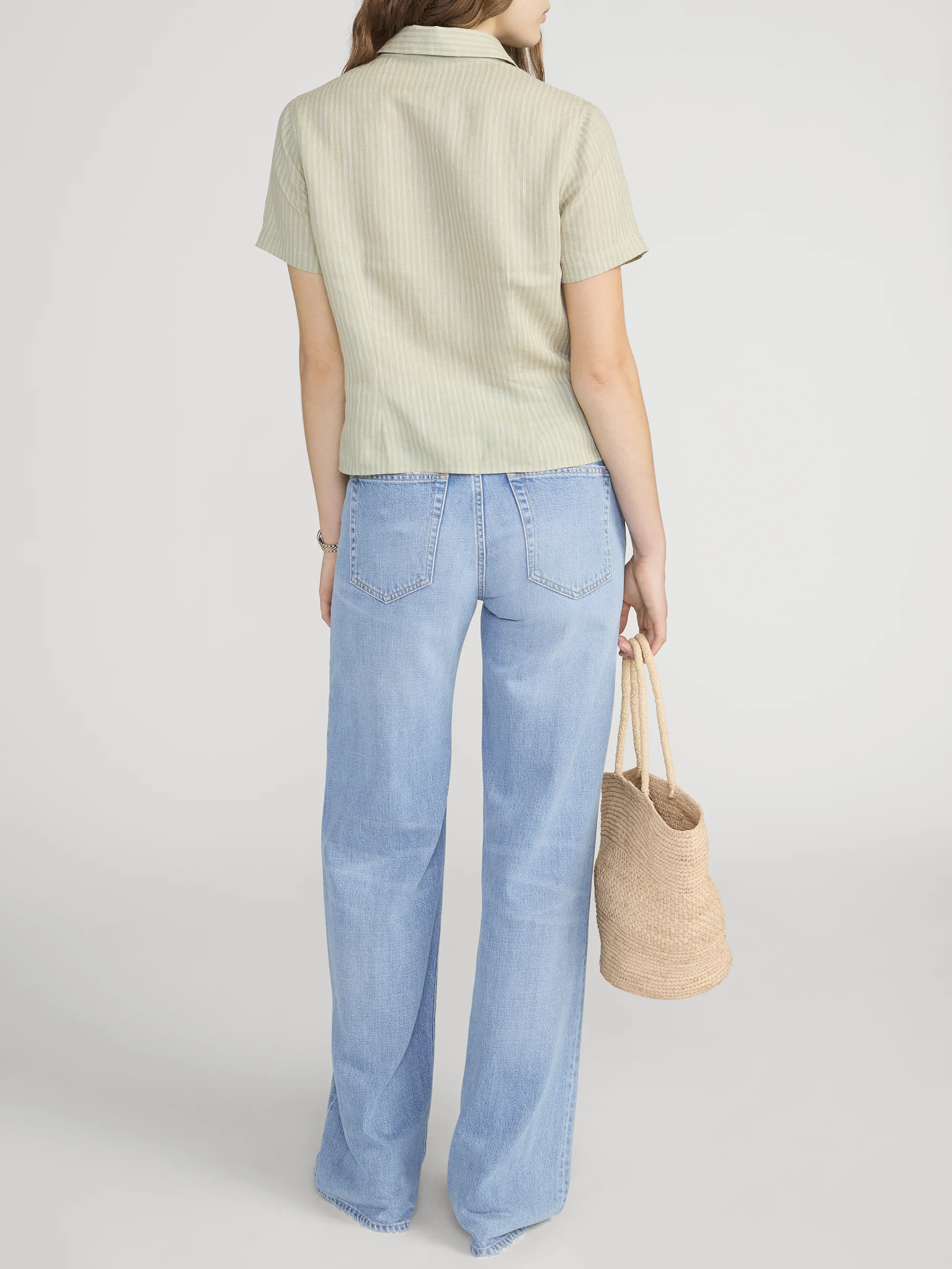 The Linen Seaside Shirt -- Sage Multi - Image 6