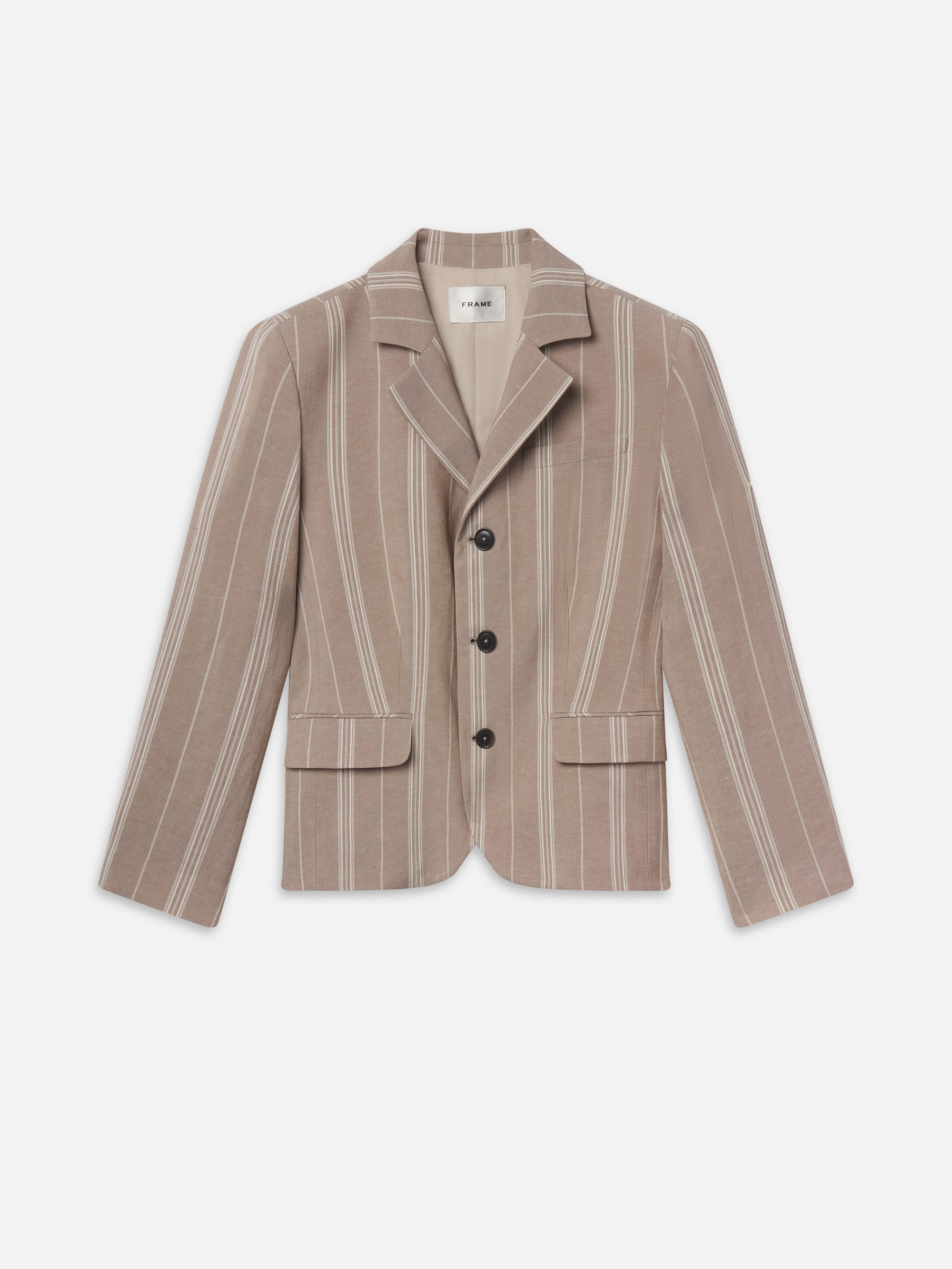The Linen Smart Blazer -- Light Camel Multi