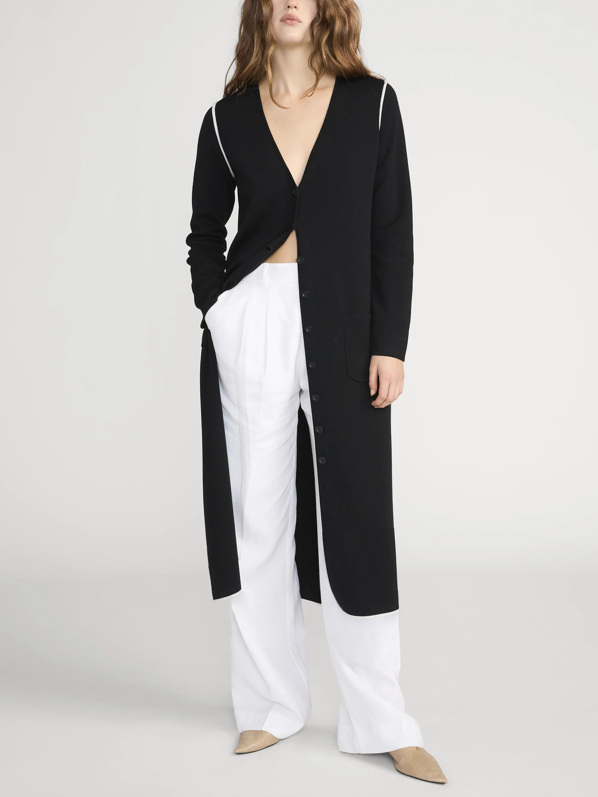 The Long Sleek Cardi -- Black - Image 2