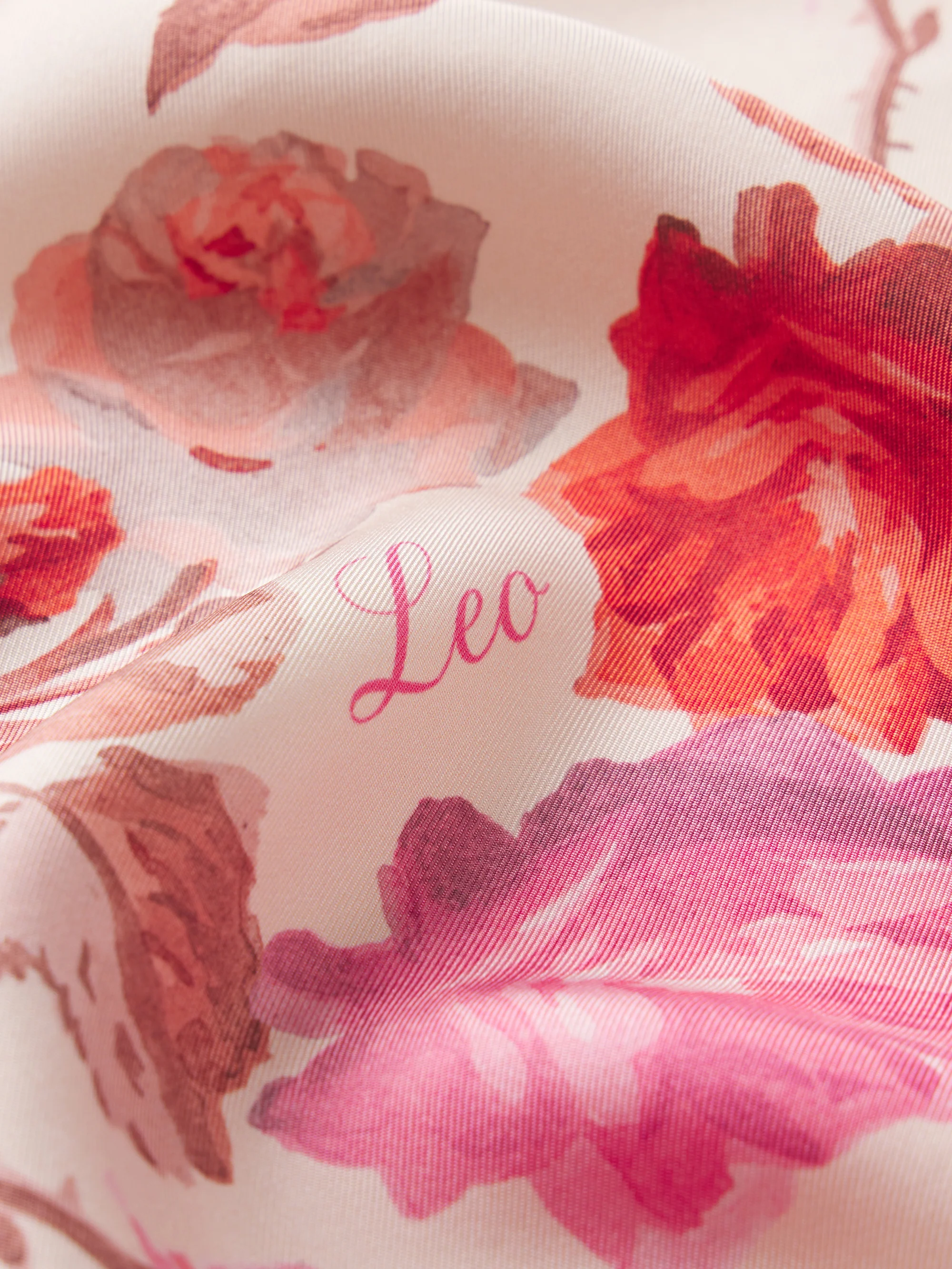 The Lucky Silk Scarf -- Light Pink Multi - Image 2