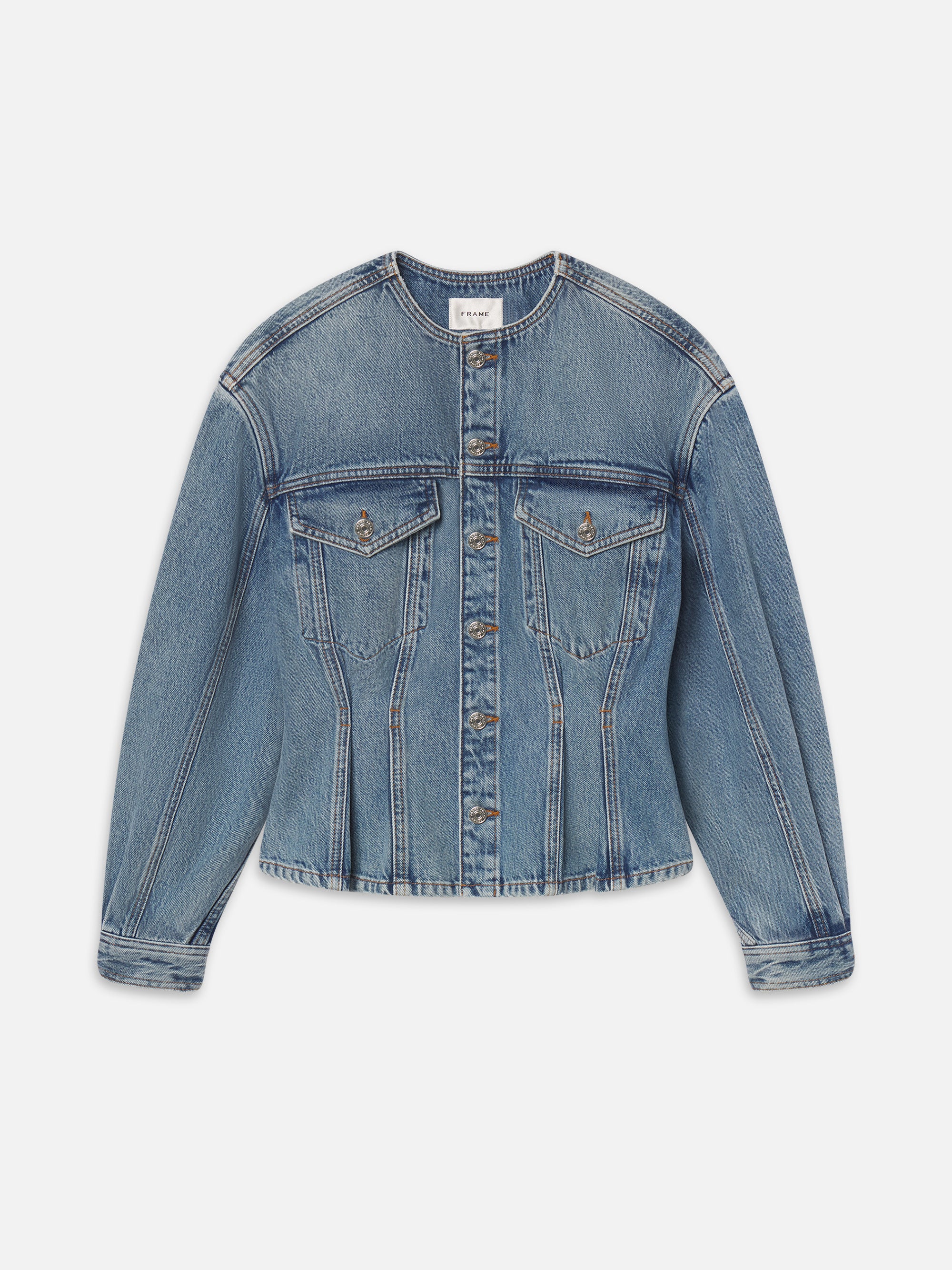 The Nipped Collarless Jacket -- Umbria