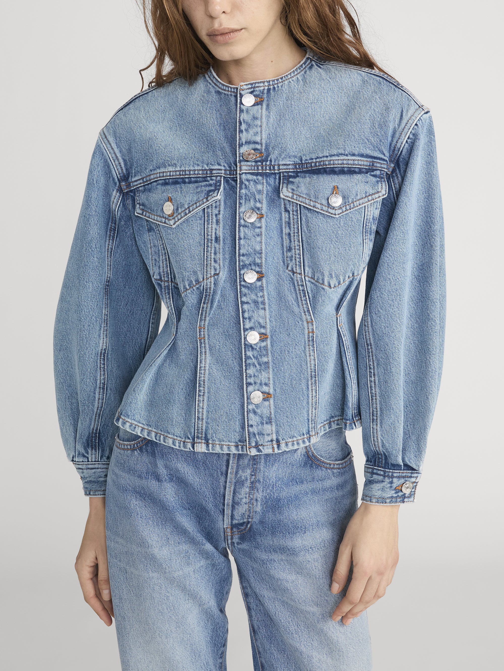 The Nipped Collarless Jacket -- Umbria - Image 3