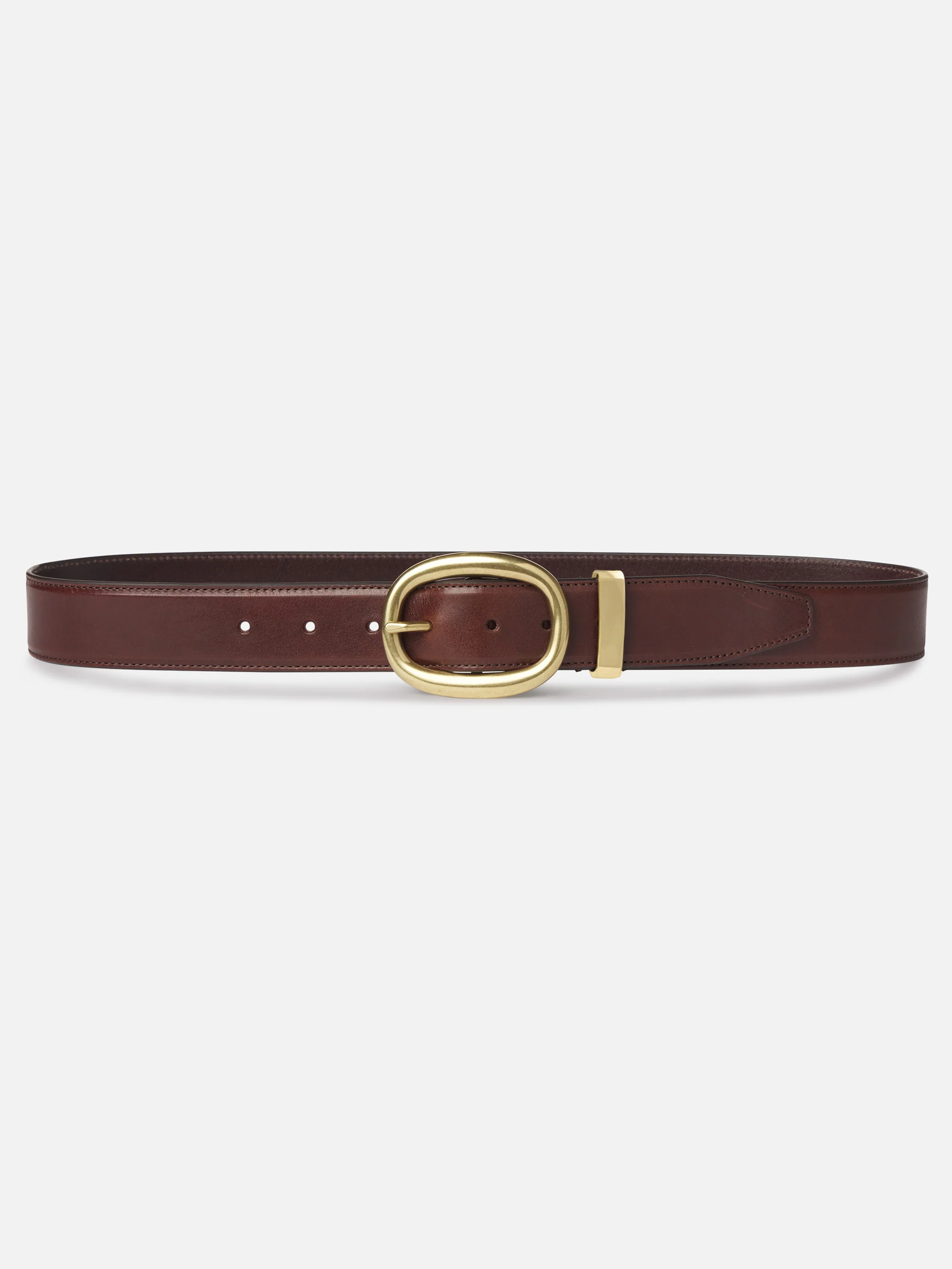 The Organic Round Buckle Belt -- Dark Brown