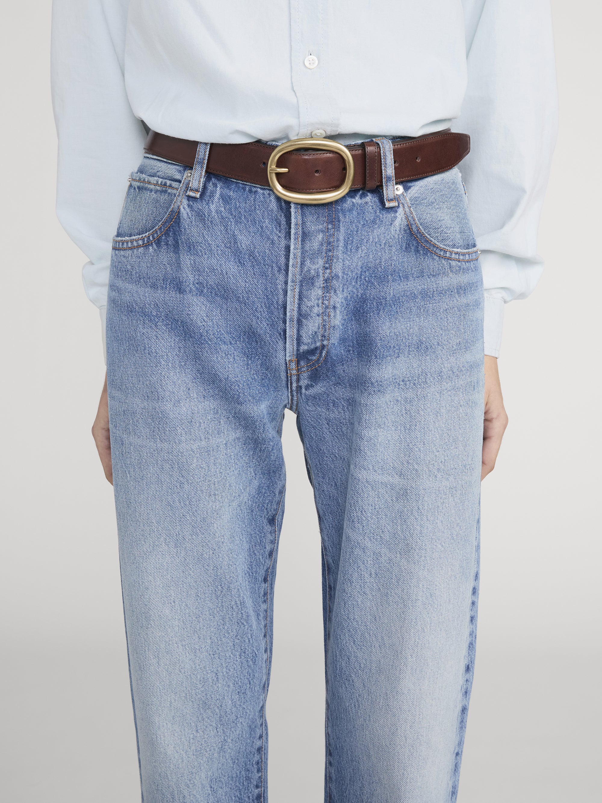 The Organic Round Buckle Belt -- Dark Brown - Image 2