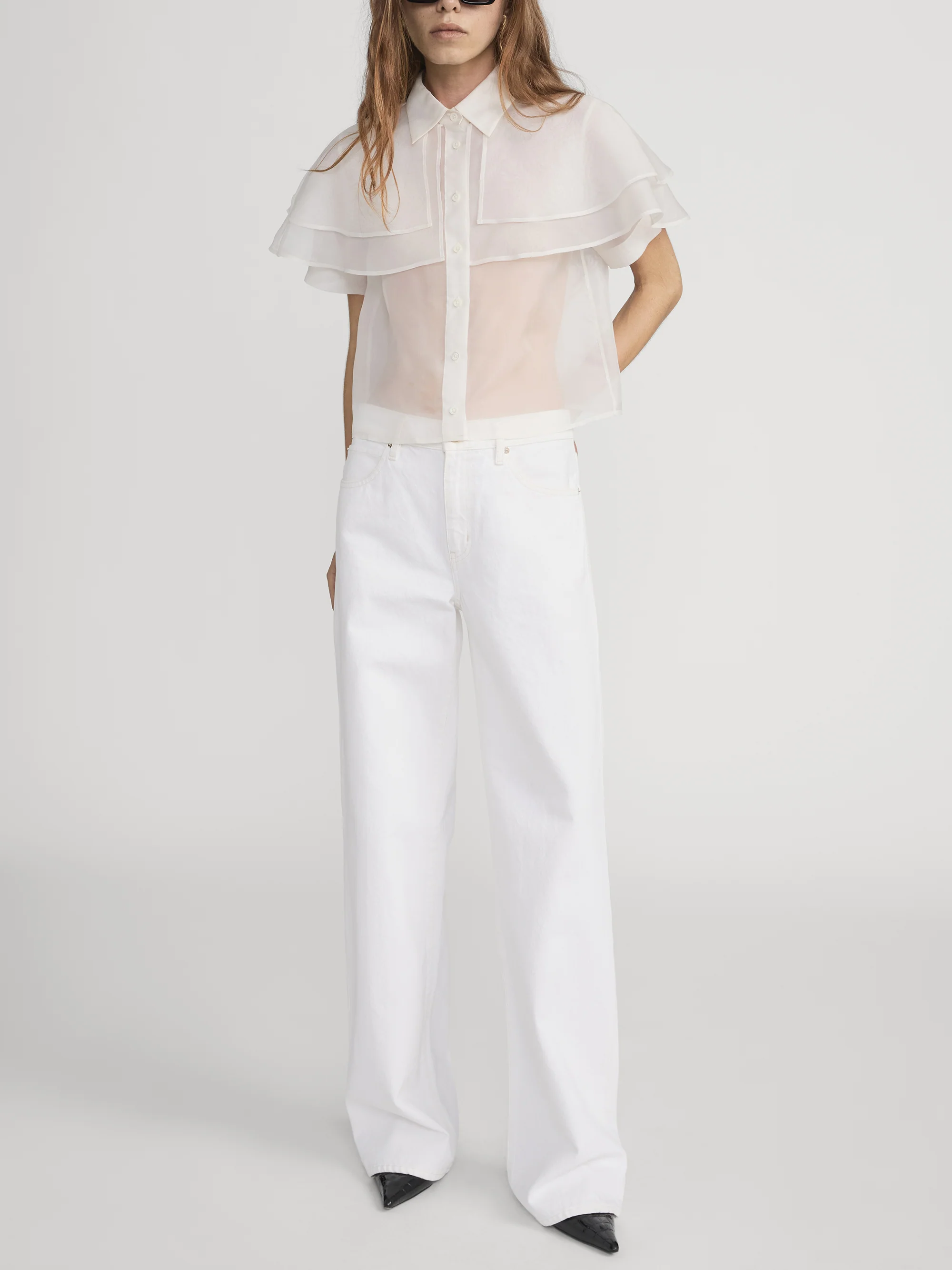 The Organza Cape Top -- Cream - Image 2