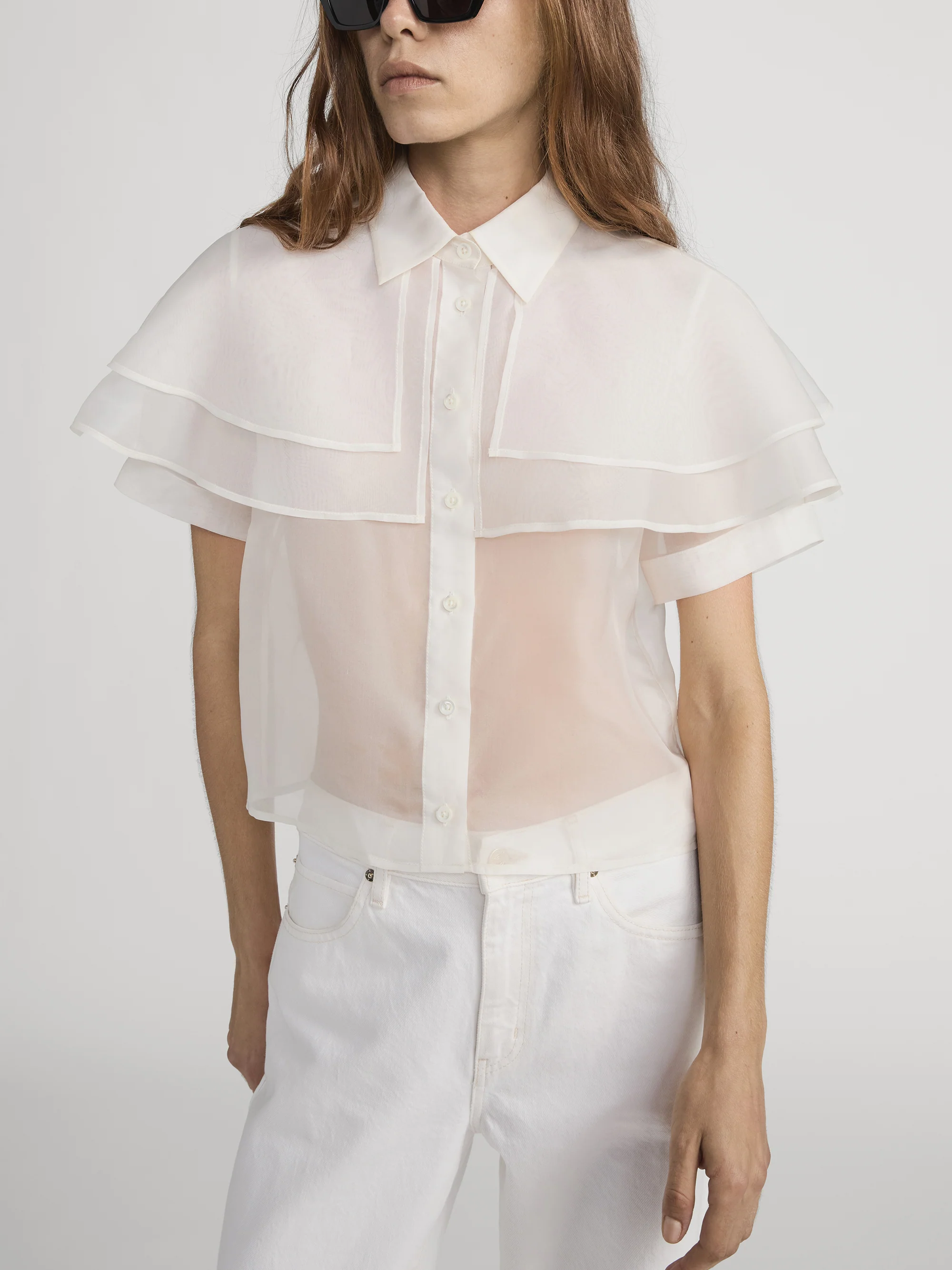 The Organza Cape Top -- Cream - Image 3