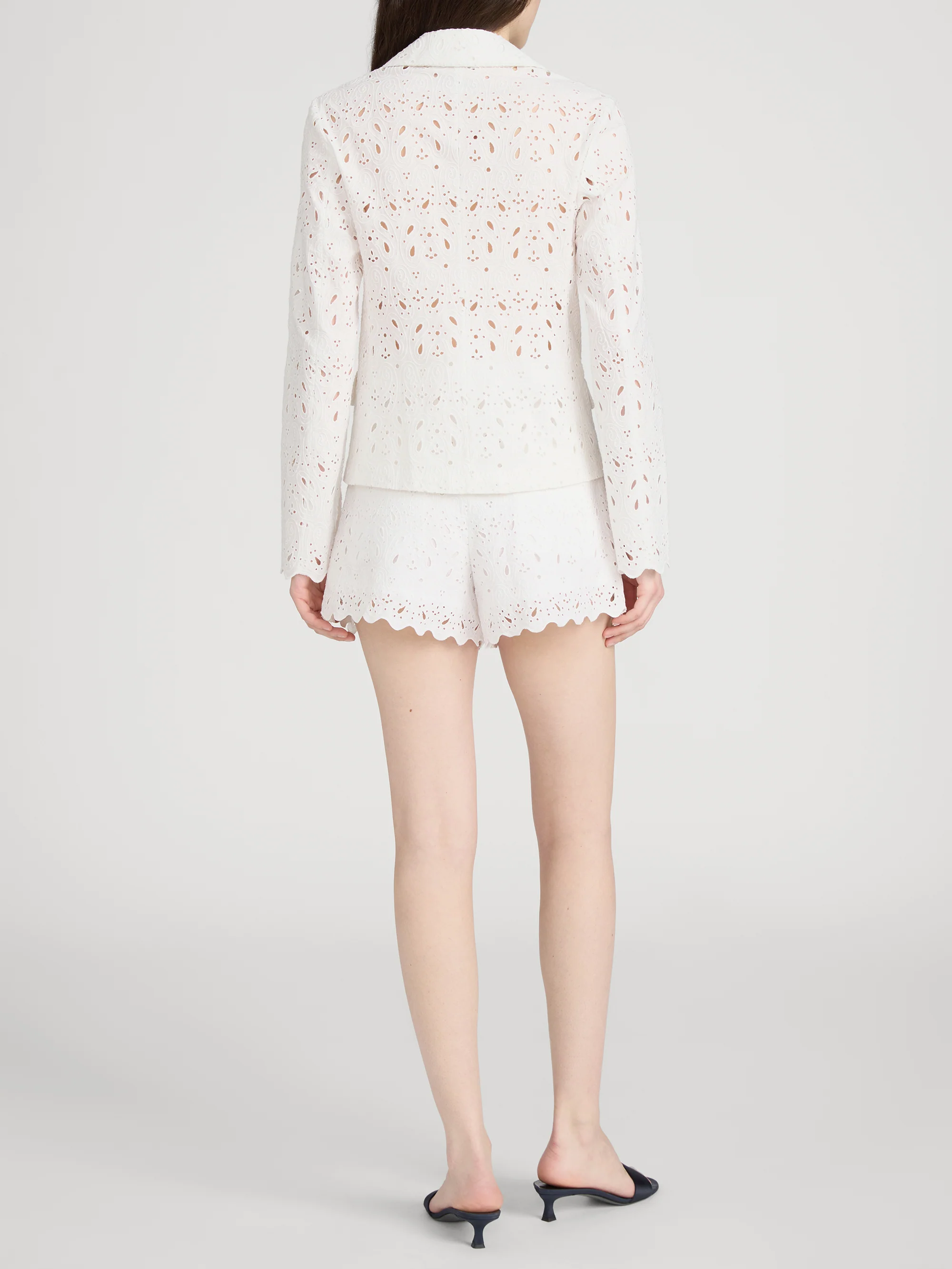 The Paisley Eyelet Classic Blazer -- White - Image 6