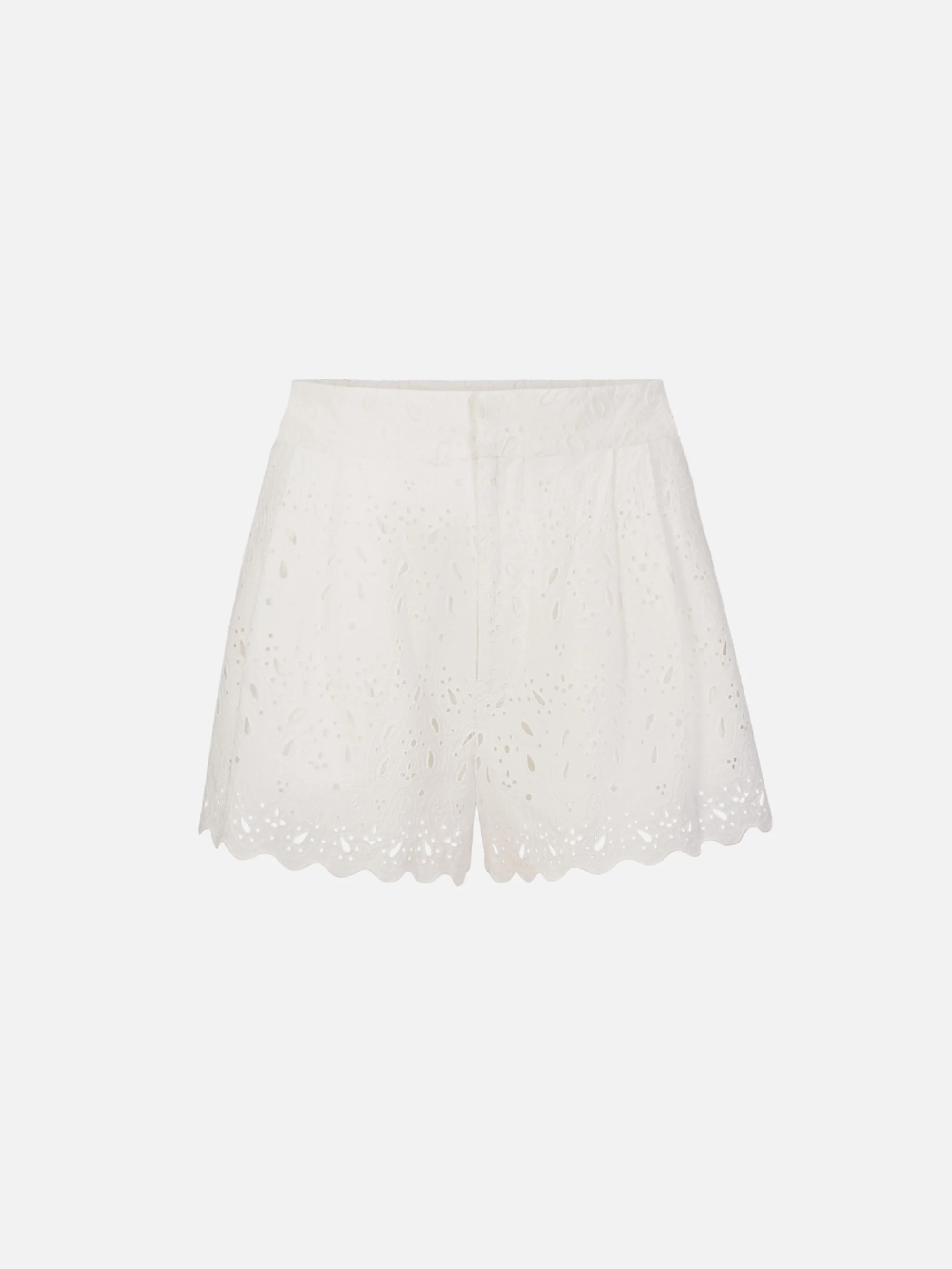 The Paisley Eyelet Short -- White
