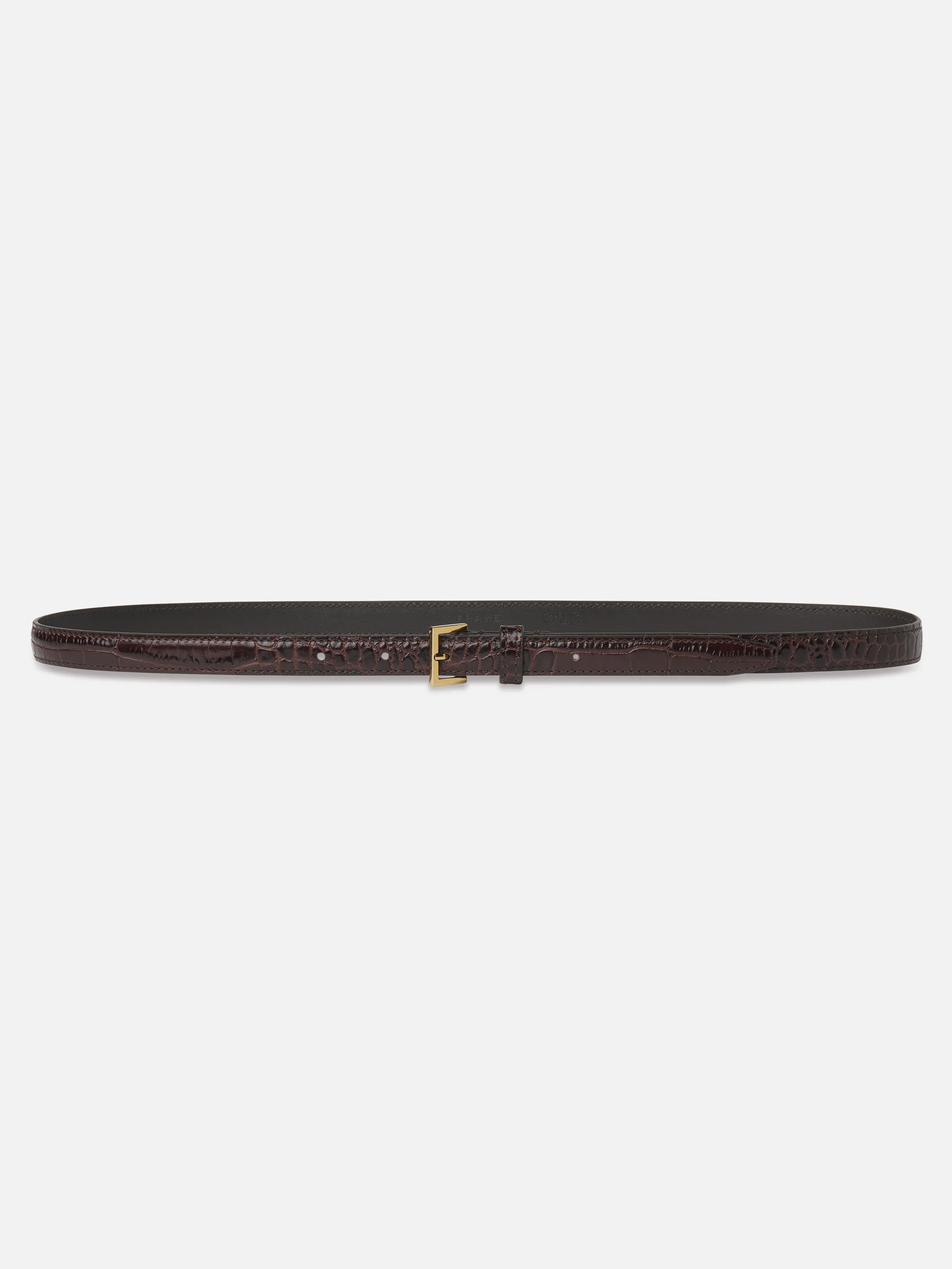 The Petite Square Buckle Belt -- Pomegranate Croc