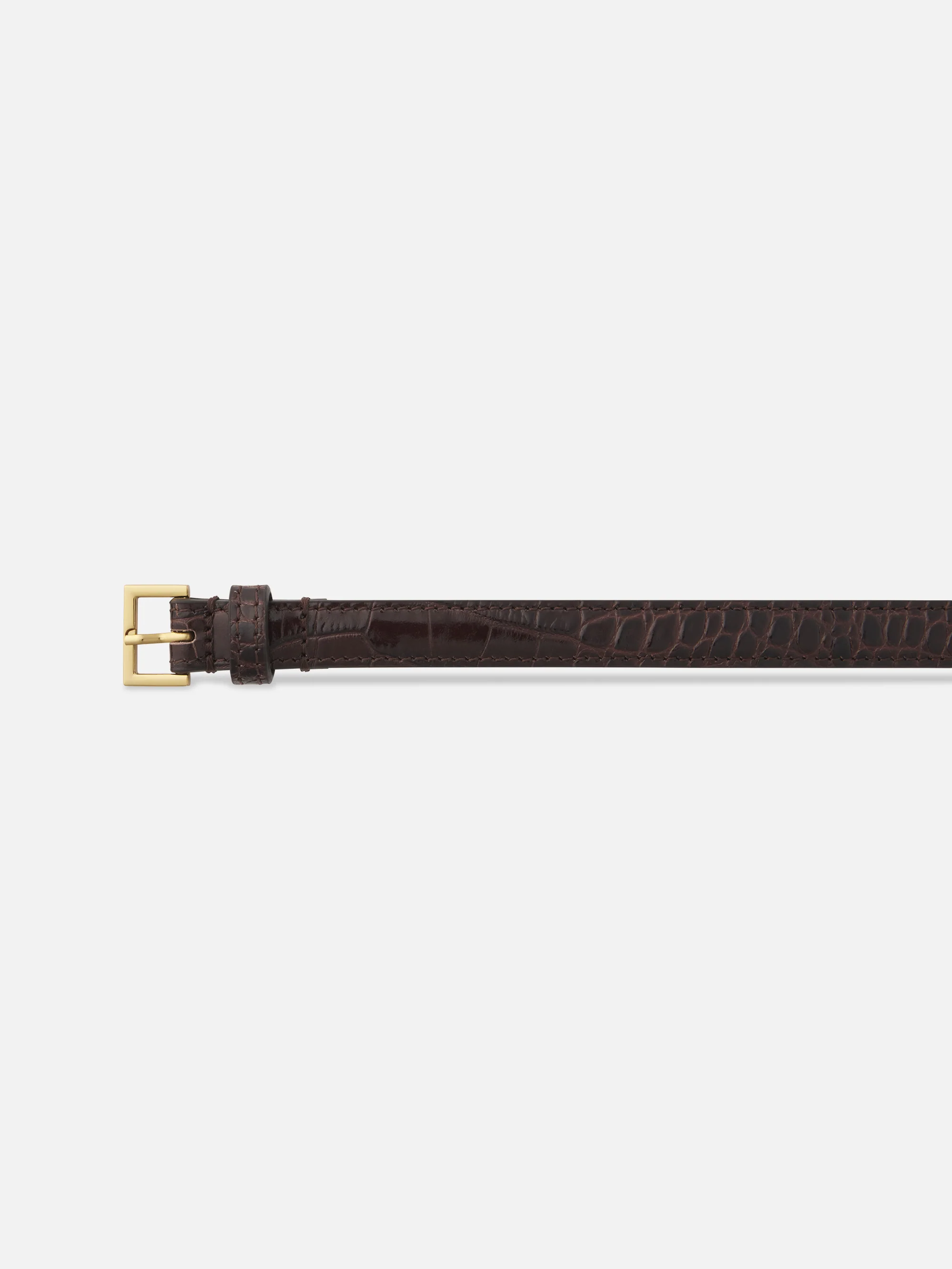 The Petite Square Buckle Belt -- Pomegranate Croc - Image 2