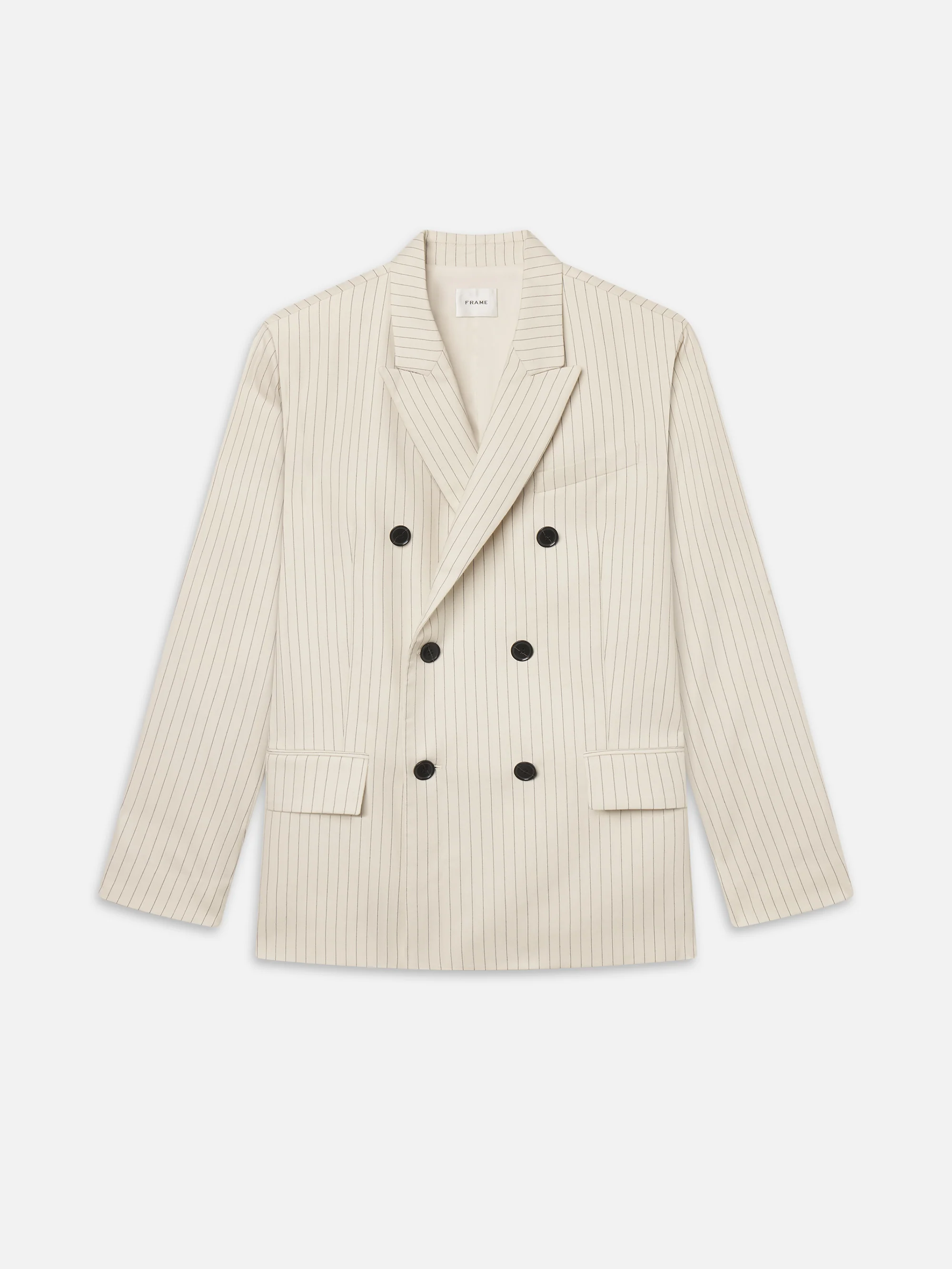 The Pinstripe Avenue Blazer -- Cream Multi
