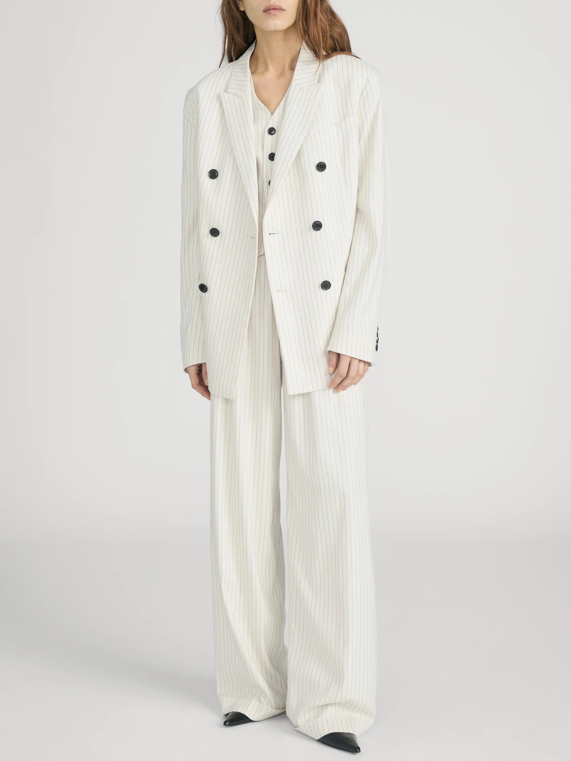 The Pinstripe Avenue Blazer -- Cream Multi - Image 2