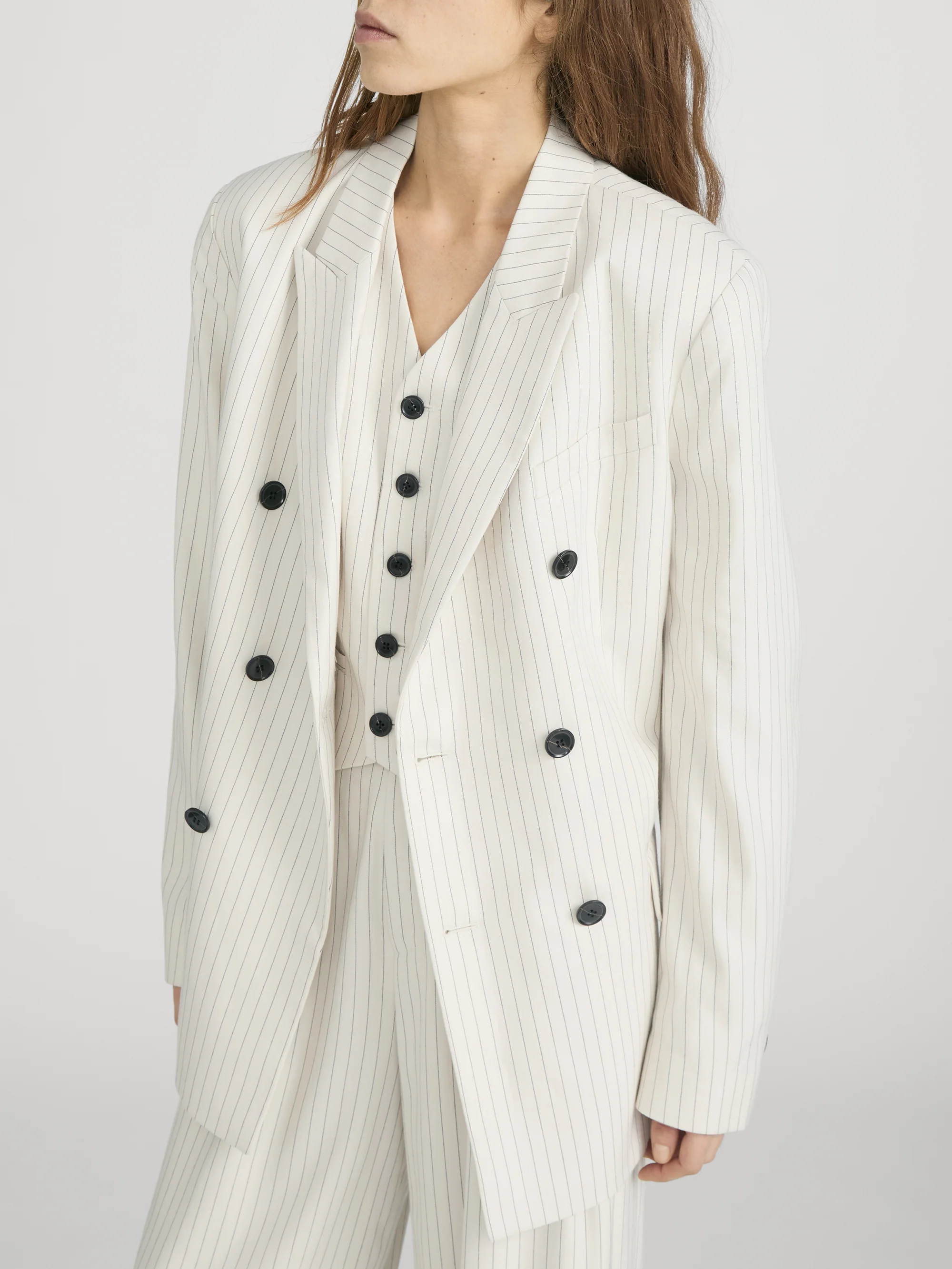 The Pinstripe Avenue Blazer -- Cream Multi - Image 4