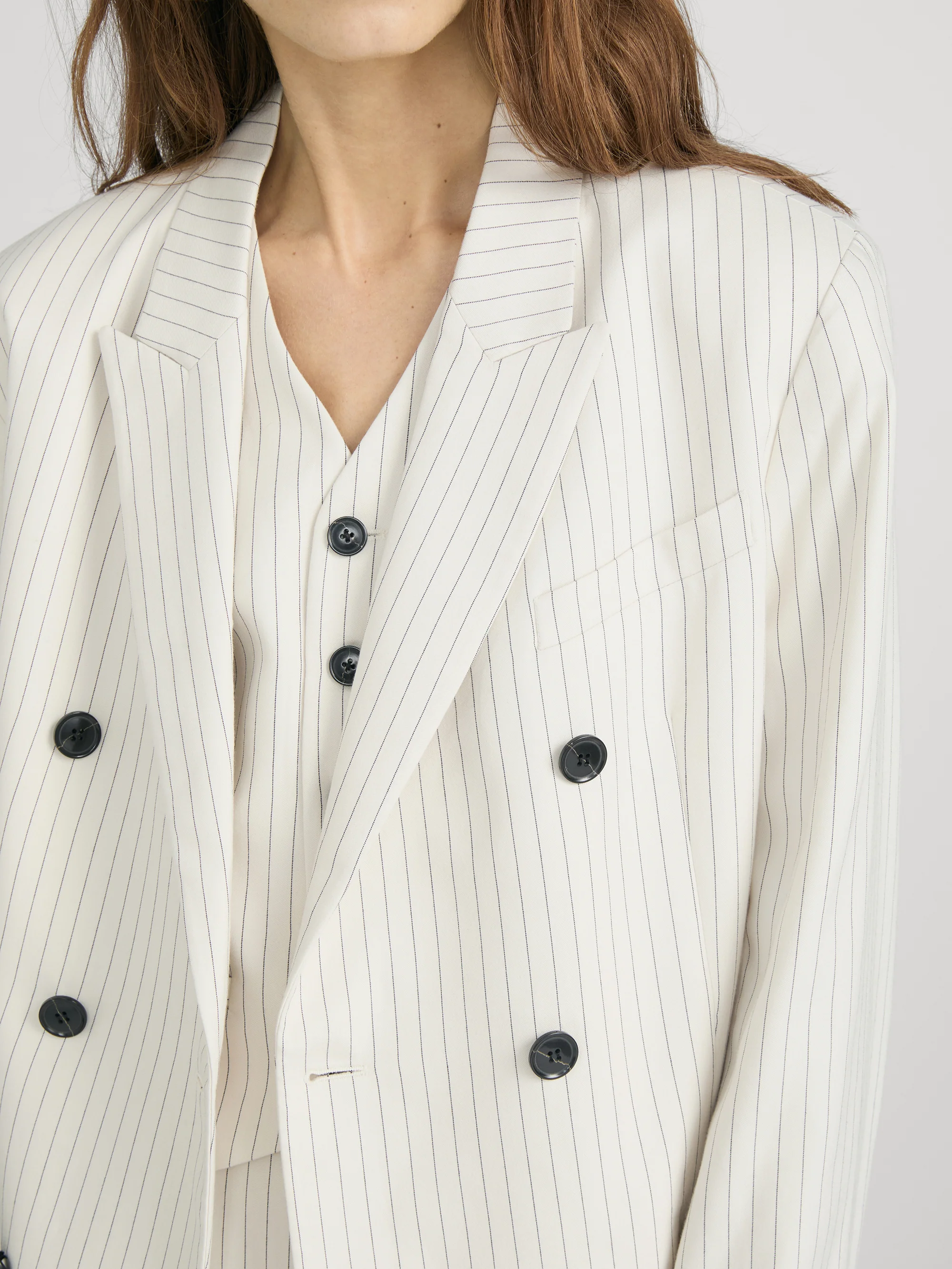 The Pinstripe Avenue Blazer -- Cream Multi - Image 5