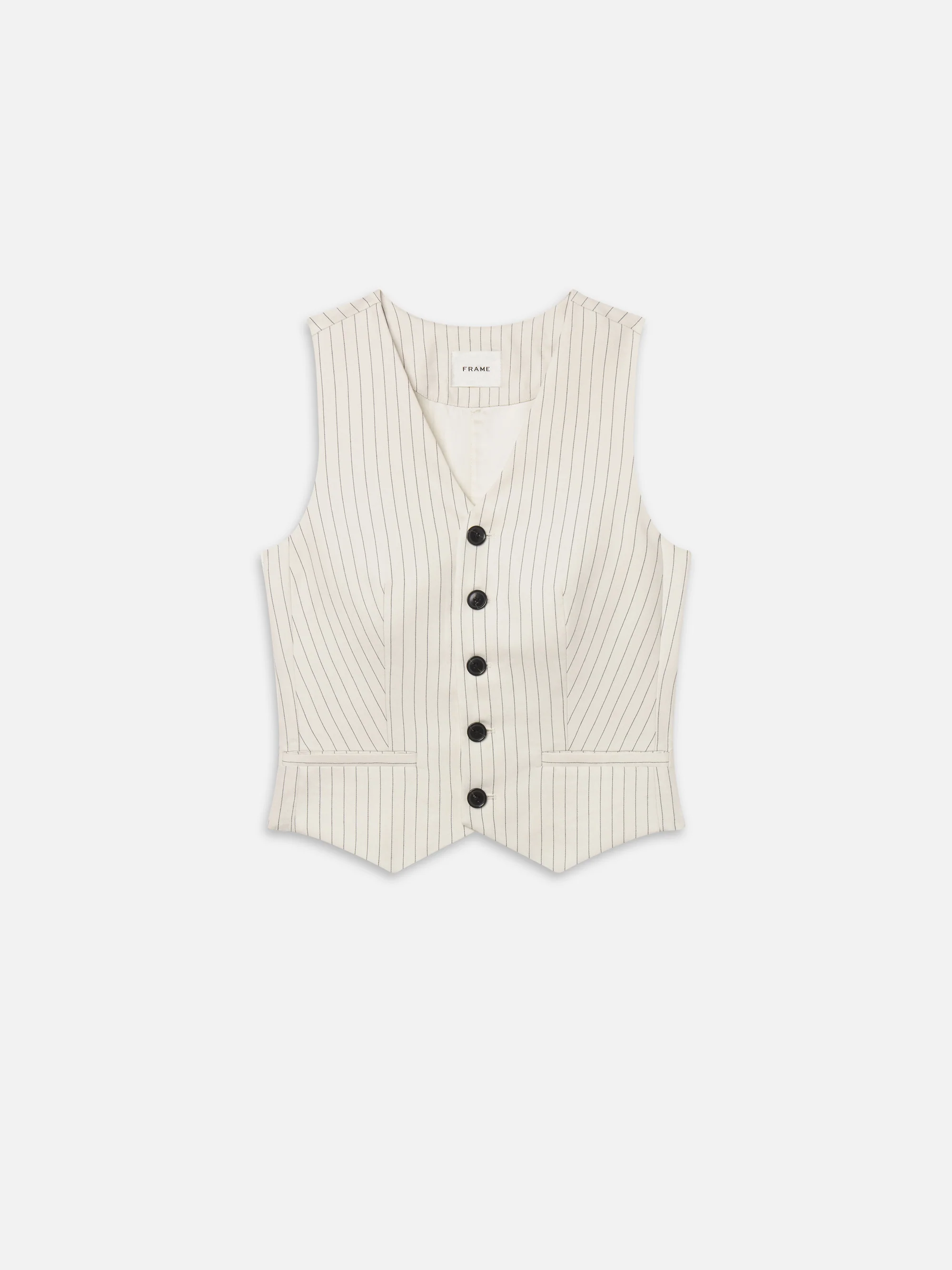 The Pinstripe Avenue Vest -- Cream Multi