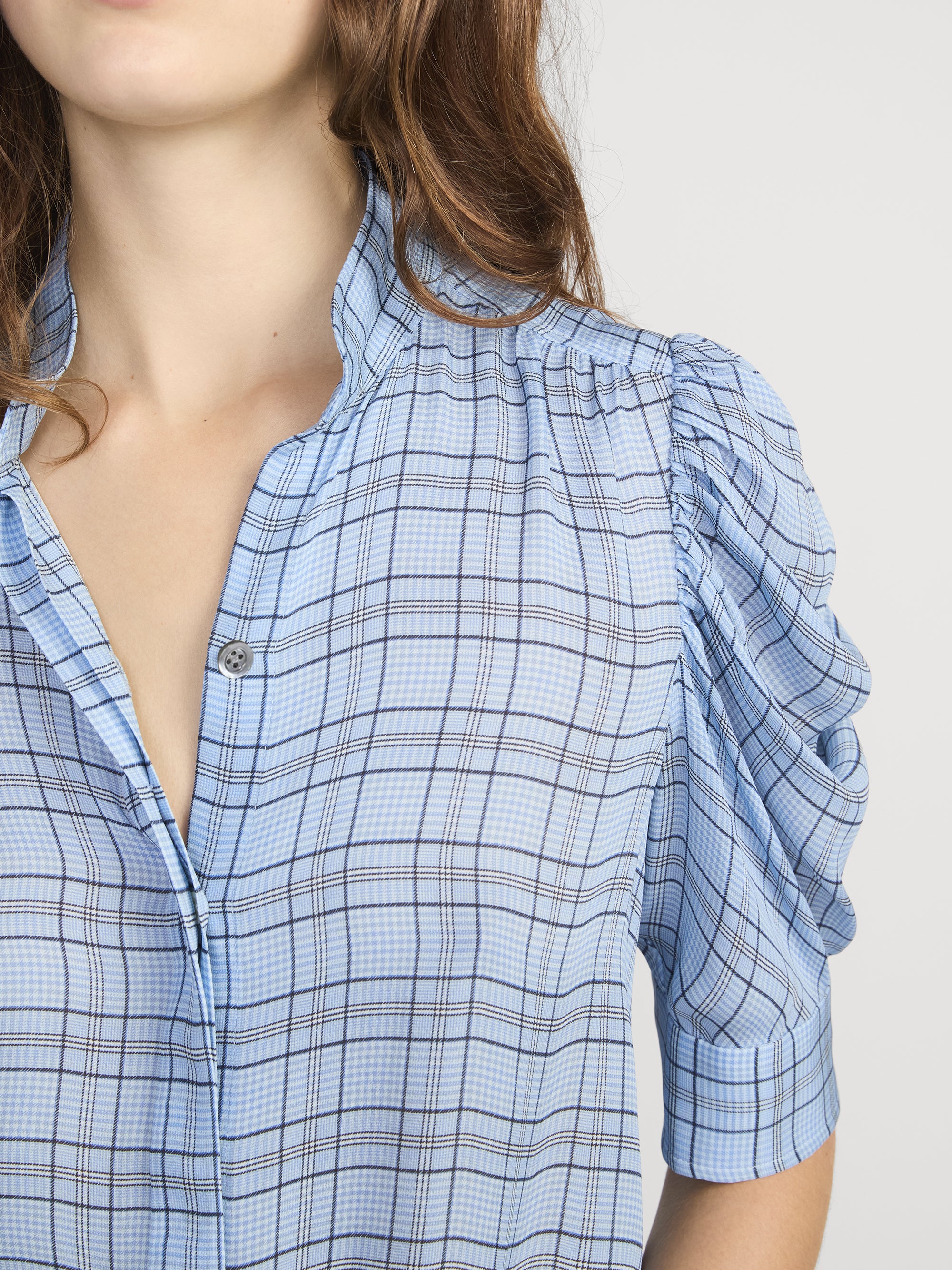 The Plaid Gillian Top -- Sky Blue Multi - Image 5