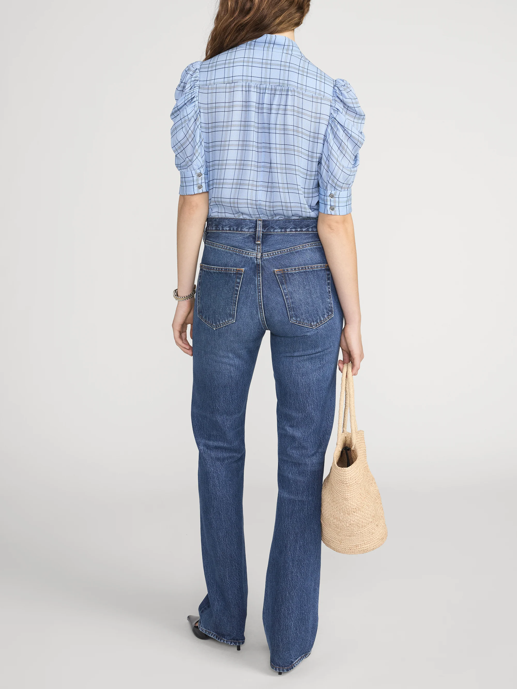 The Plaid Gillian Top -- Sky Blue Multi - Image 6