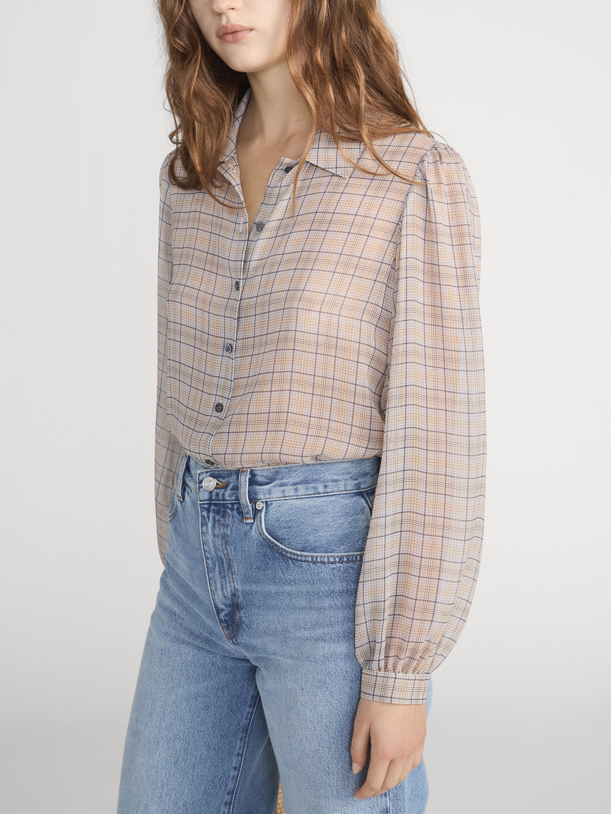 The Plaid Staple Blouse -- Walnut Multi - Image 4