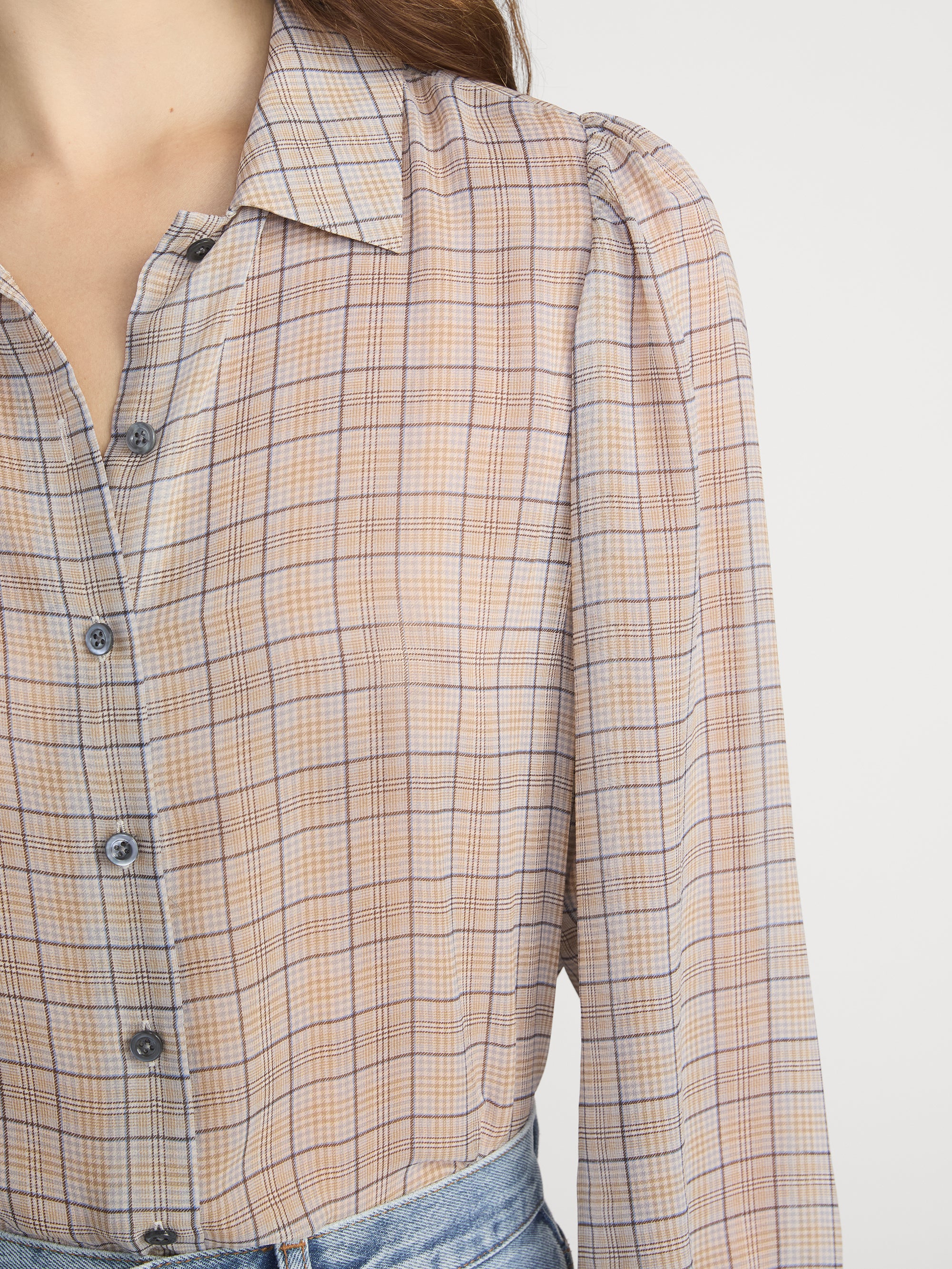 The Plaid Staple Blouse -- Walnut Multi - Image 5