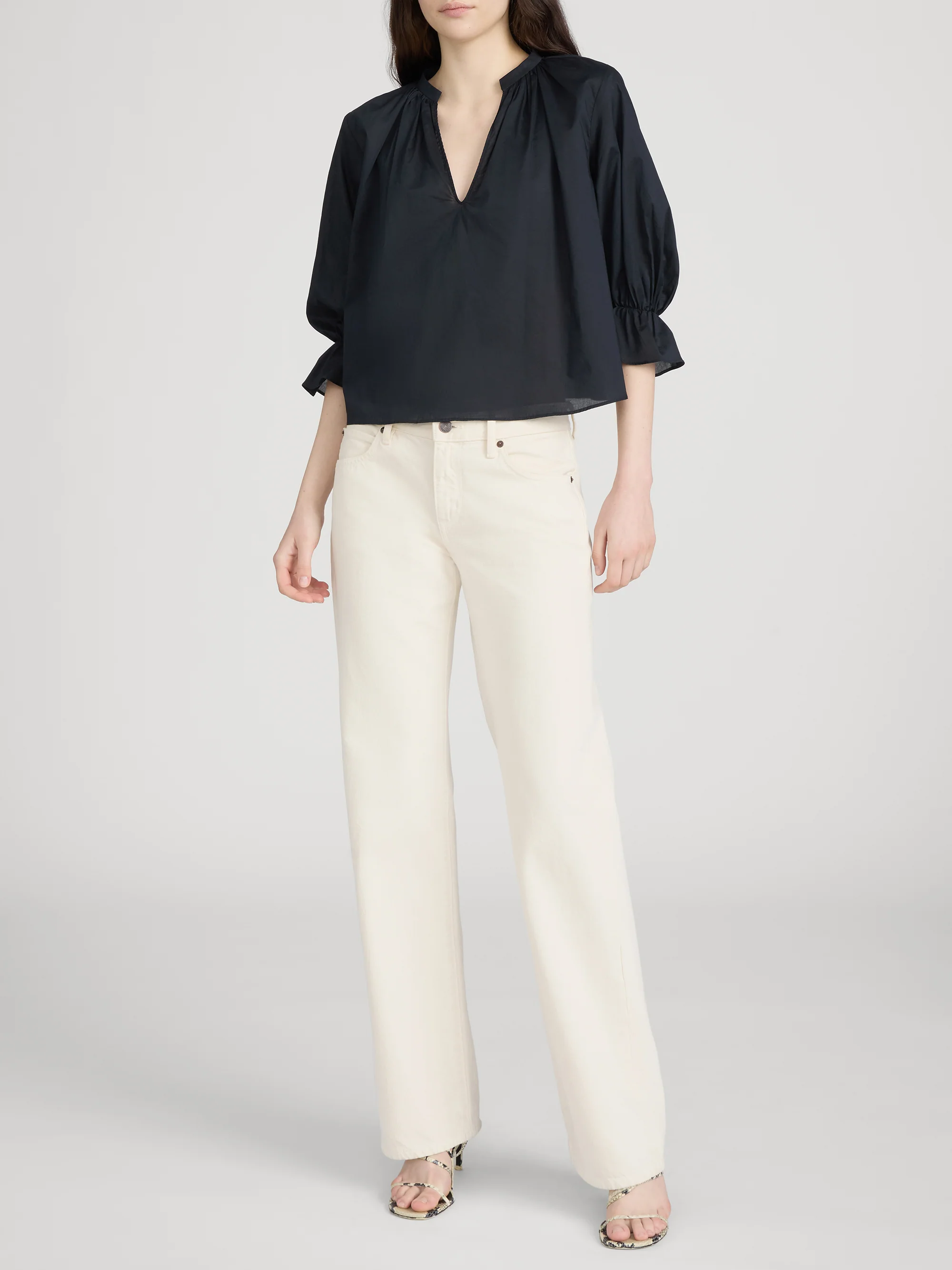 The Poet Blouse -- Navy - Image 2