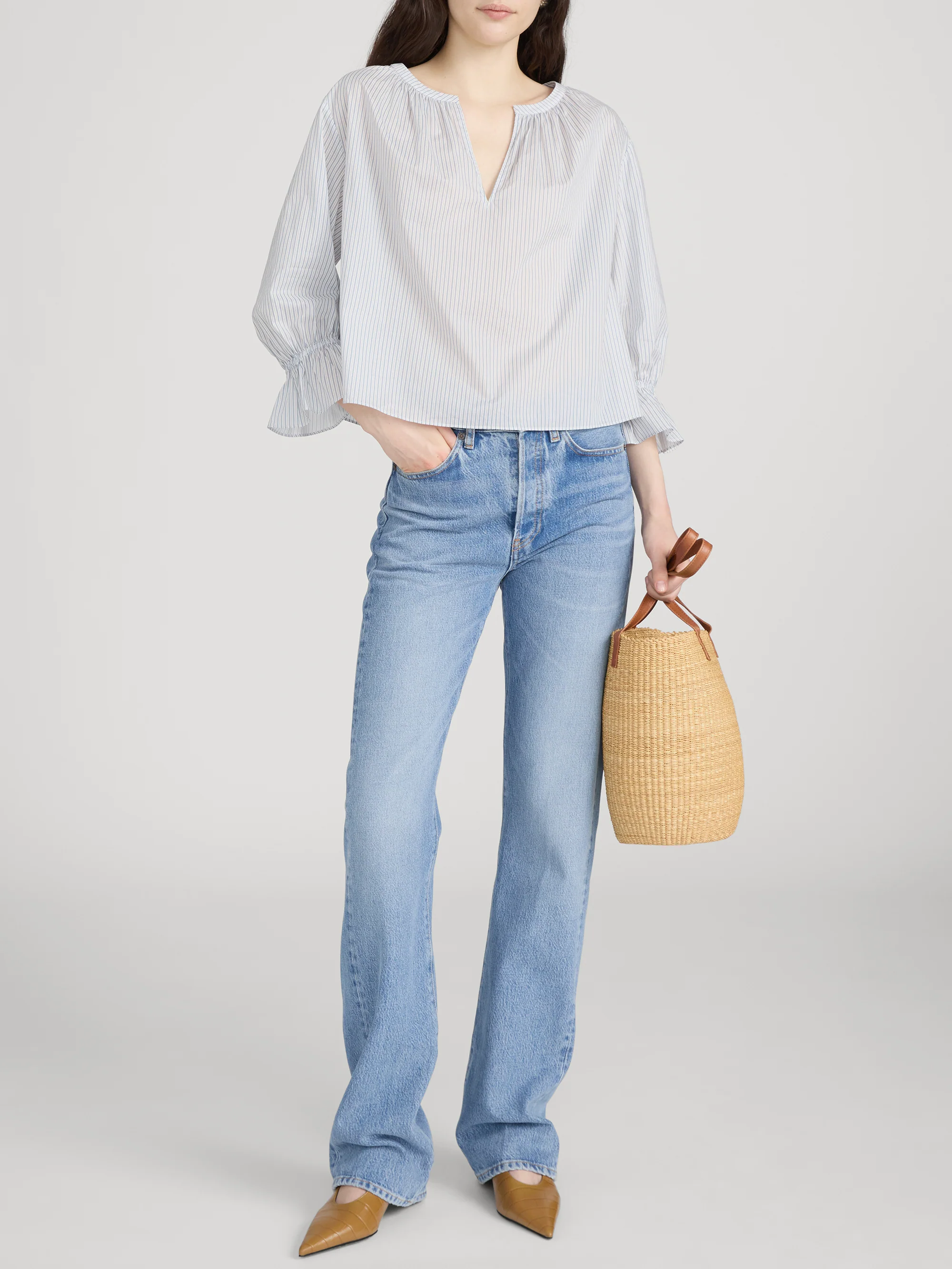 The Poet Blouse -- Ocean Blue Multi - Image 2