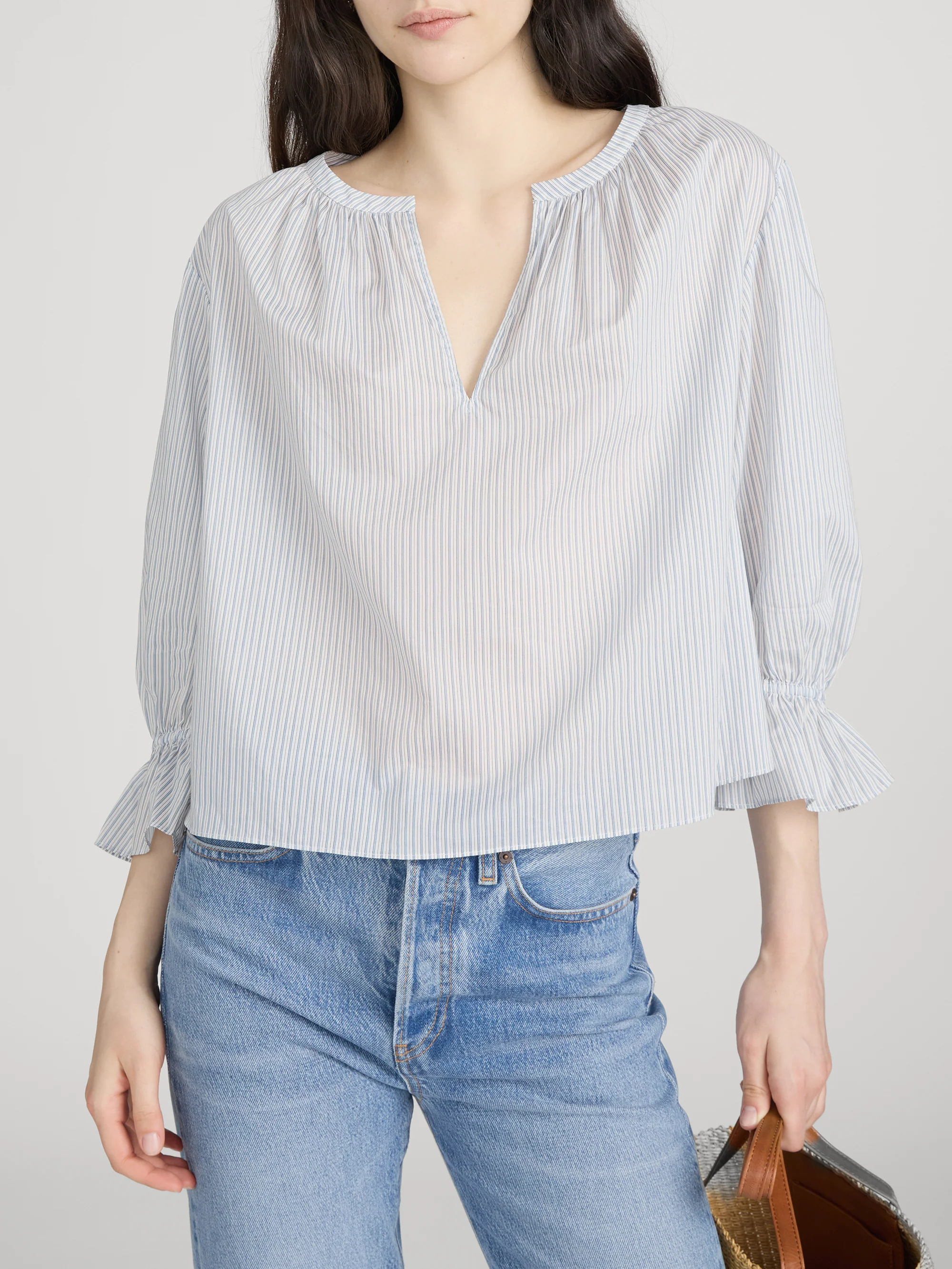 The Poet Blouse -- Ocean Blue Multi - Image 3