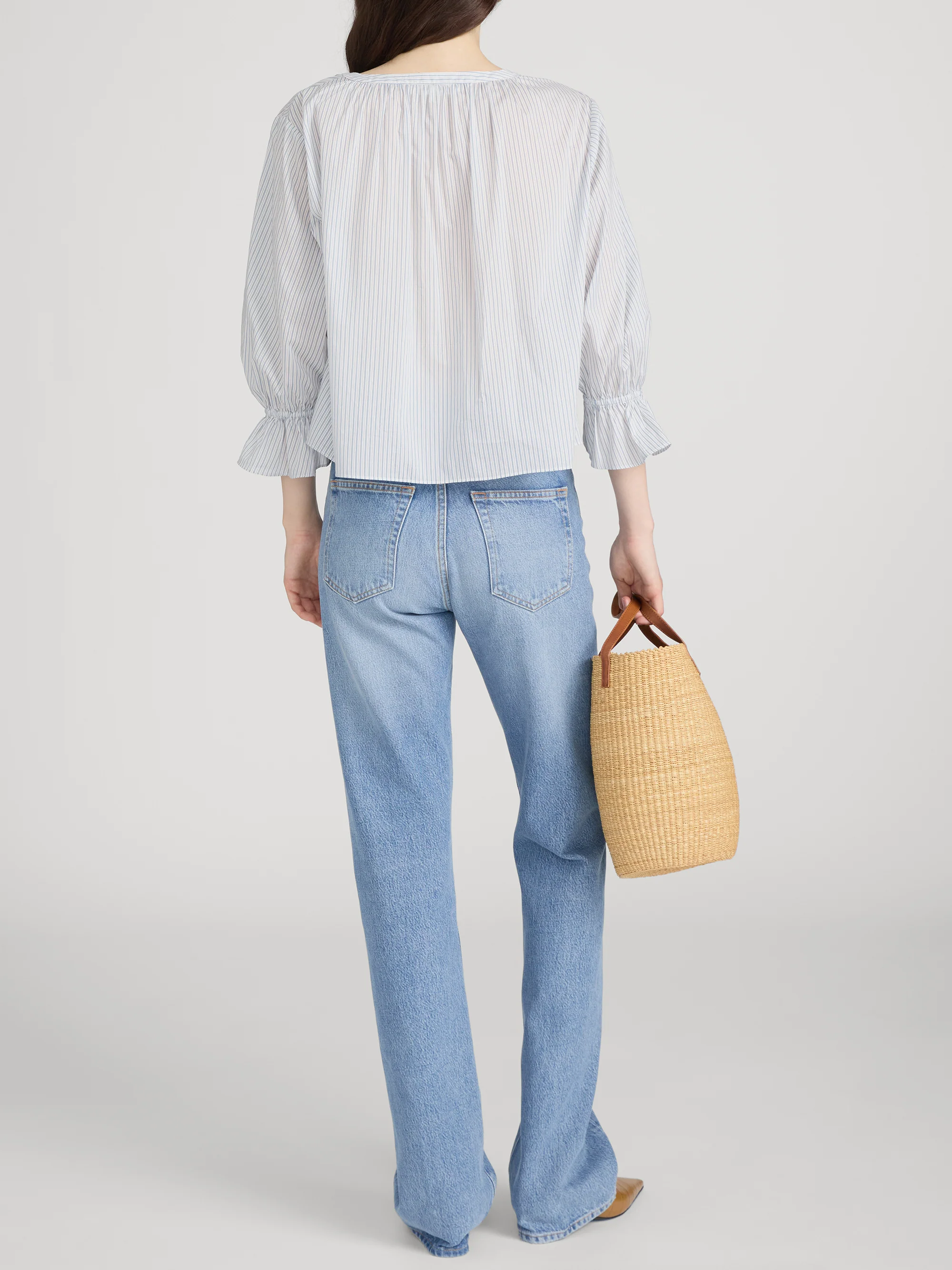 The Poet Blouse -- Ocean Blue Multi - Image 6