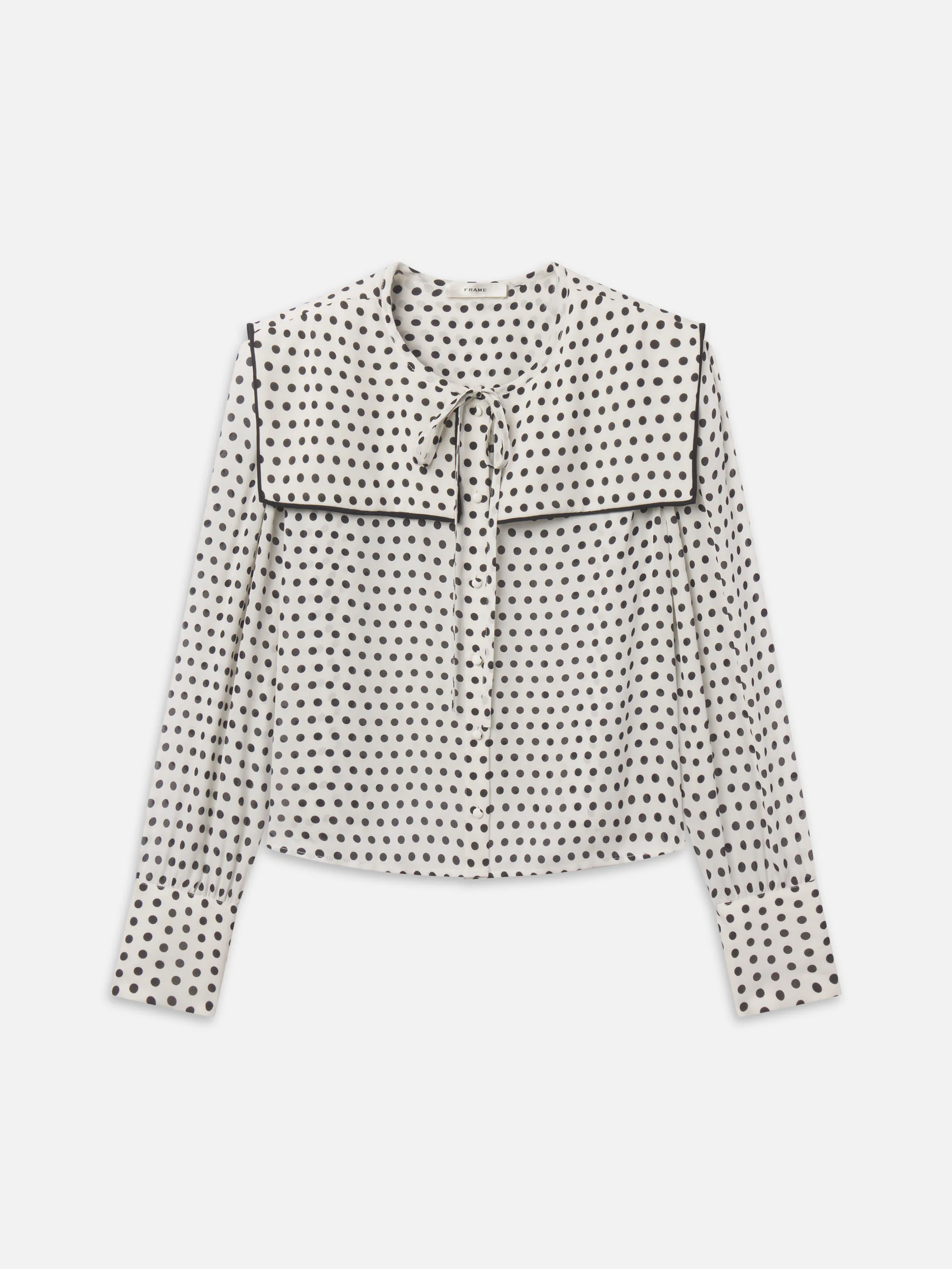 The Polka Dot Fleet Blouse -- Cream