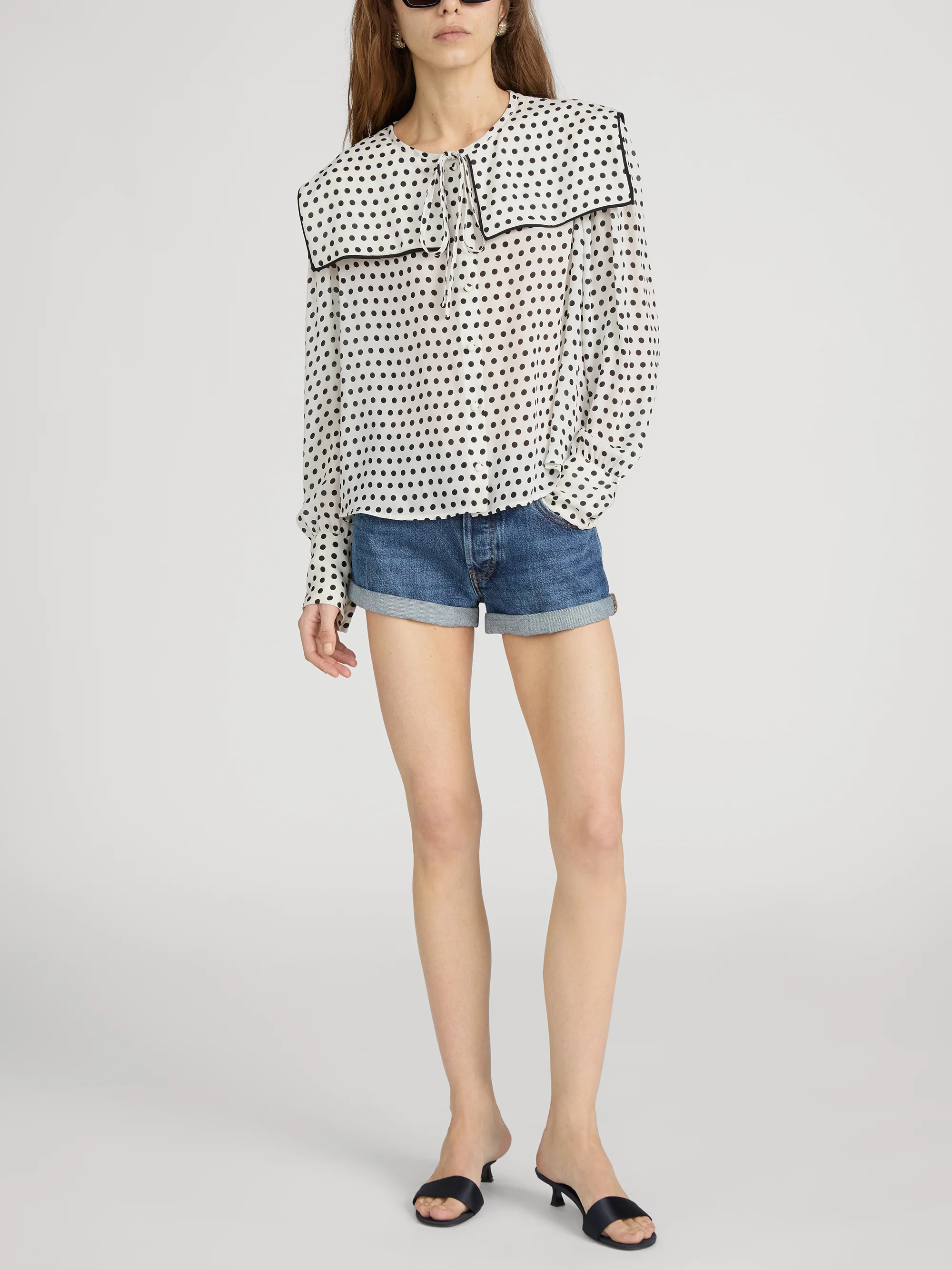 The Polka Dot Fleet Blouse -- Cream - Image 2