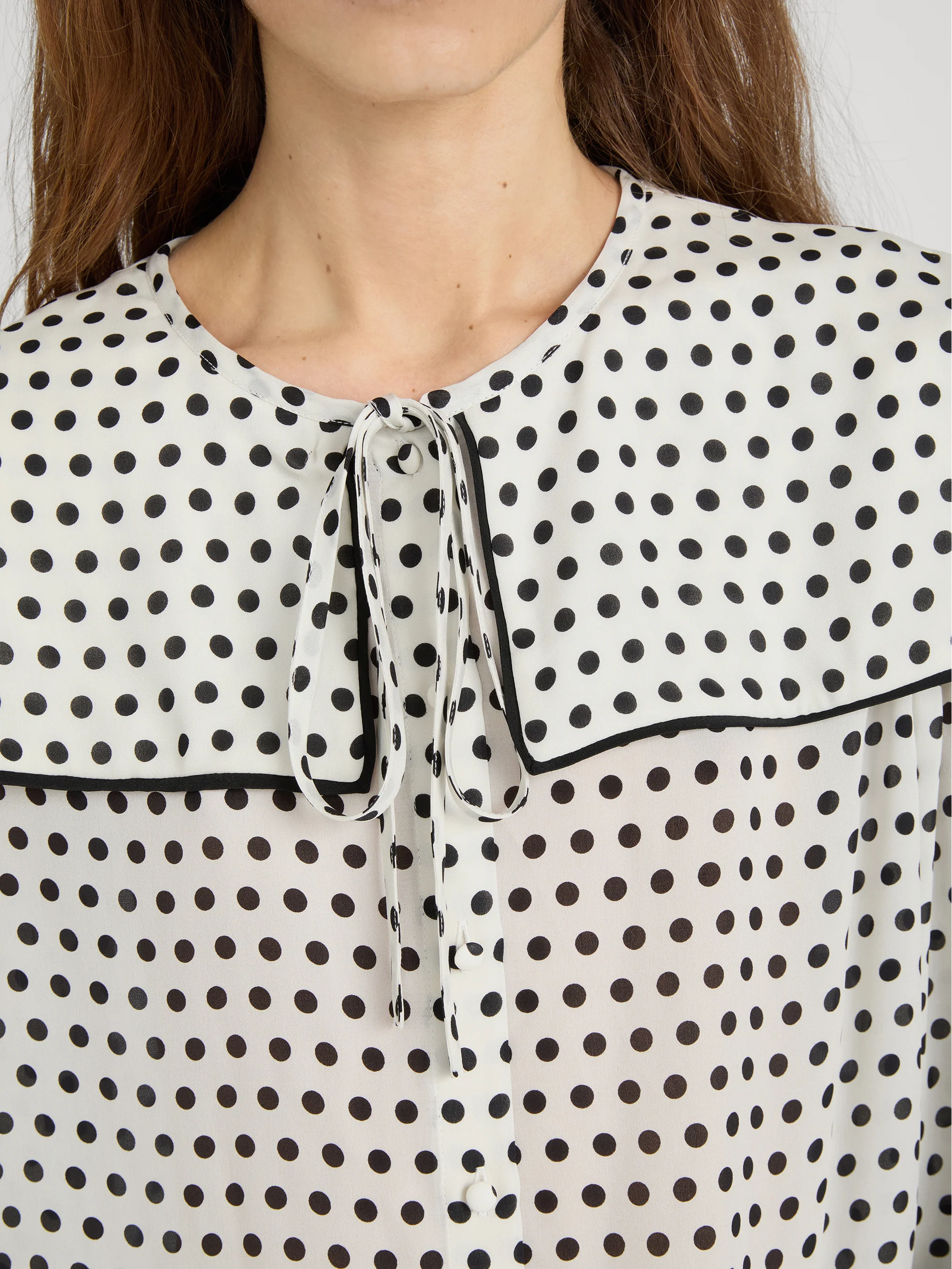The Polka Dot Fleet Blouse -- Cream - Image 5