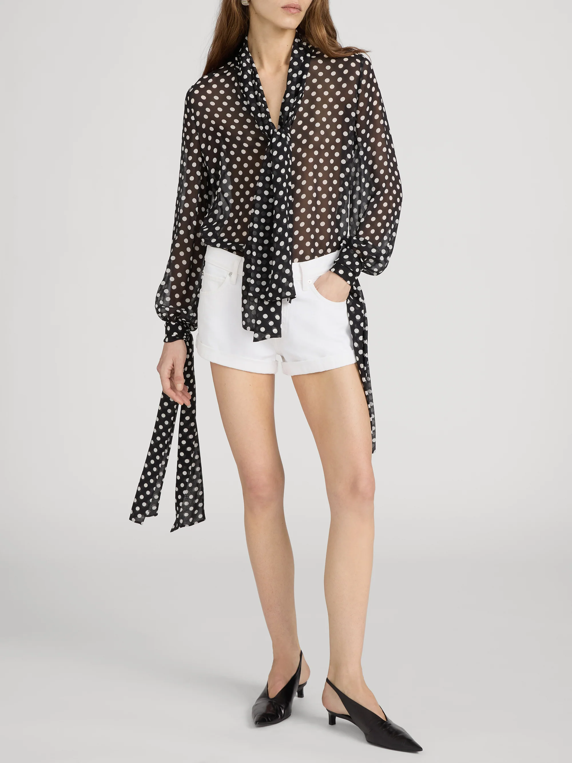 The Polka Dot Nouvelle Blouse -- Black Multi - Image 2