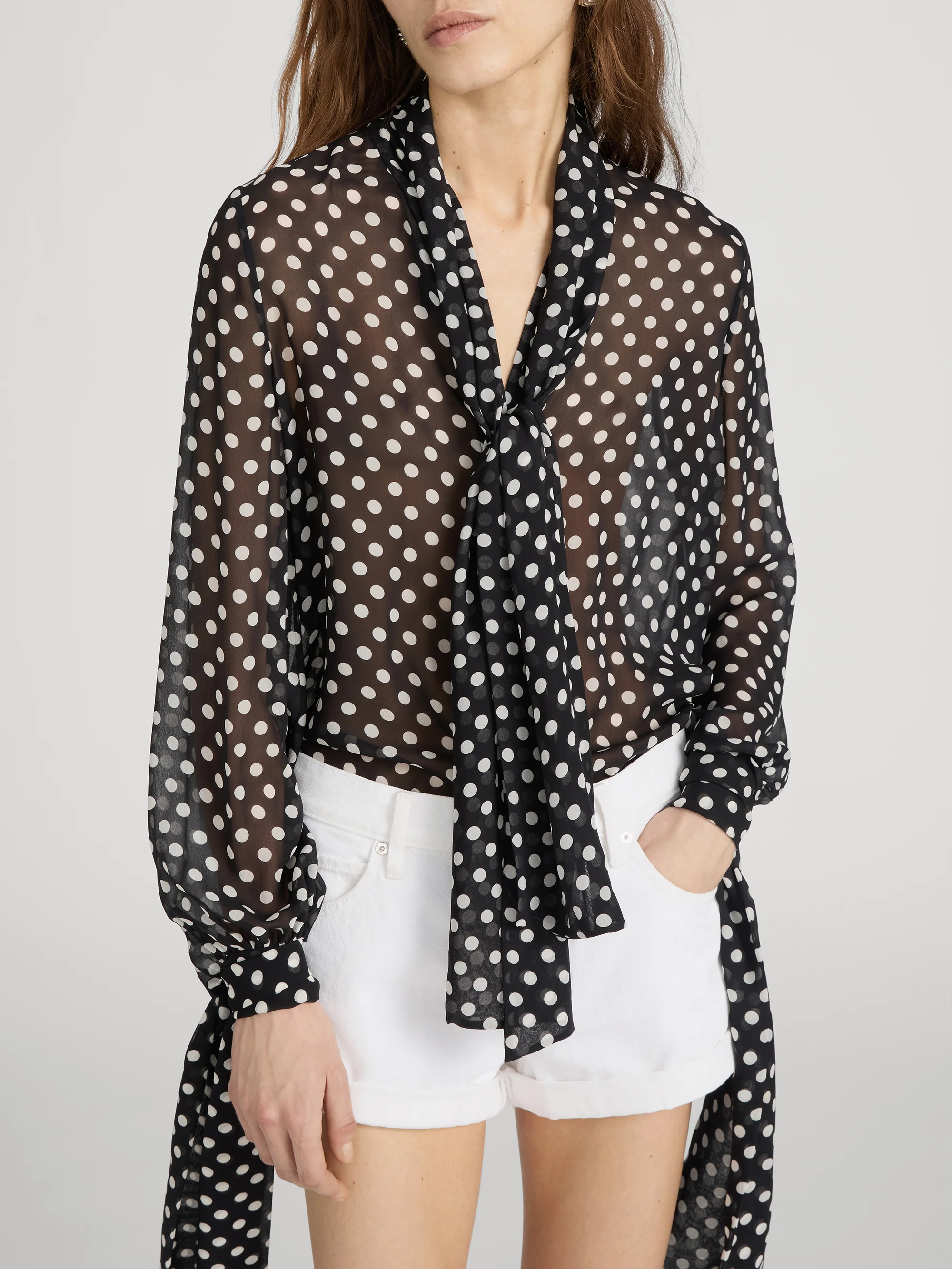 The Polka Dot Nouvelle Blouse -- Black Multi - Image 3